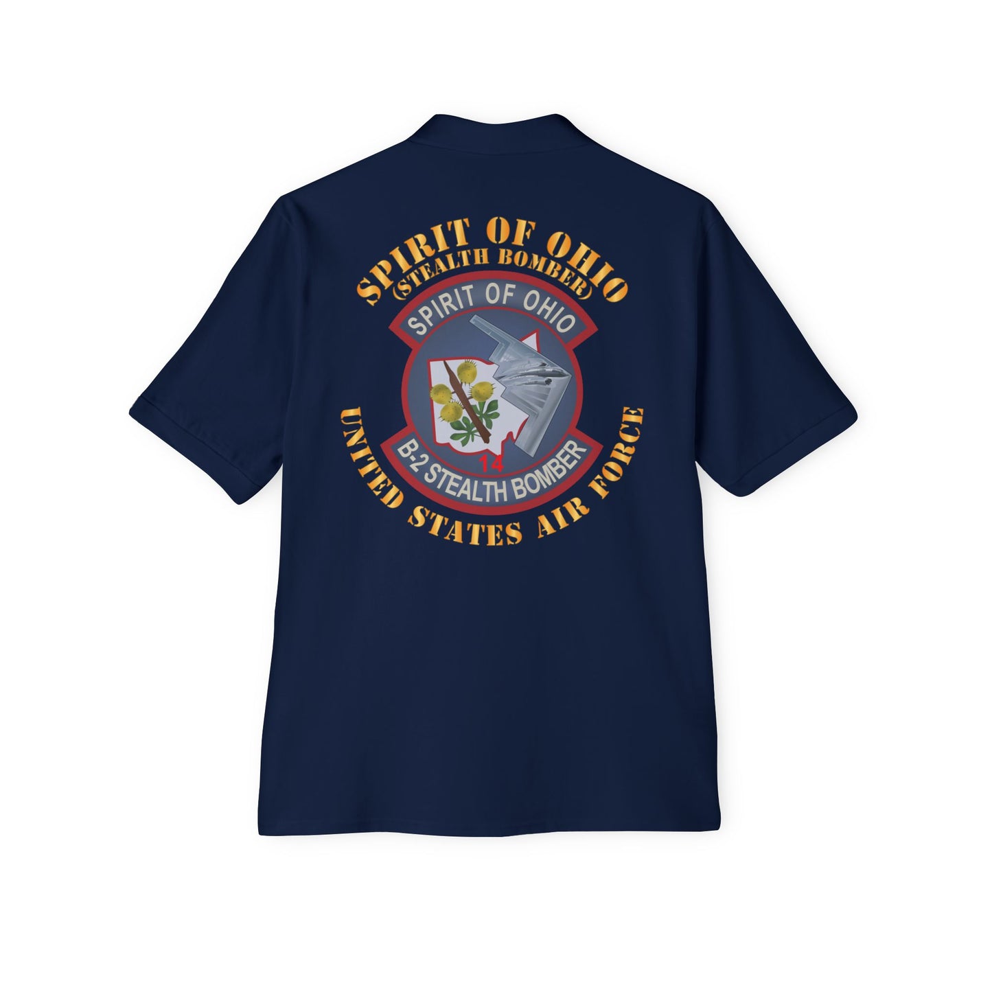 Men's Piqué Polo - USAF - B2 - Spirit of Ohio - Stealth Bomber X 300