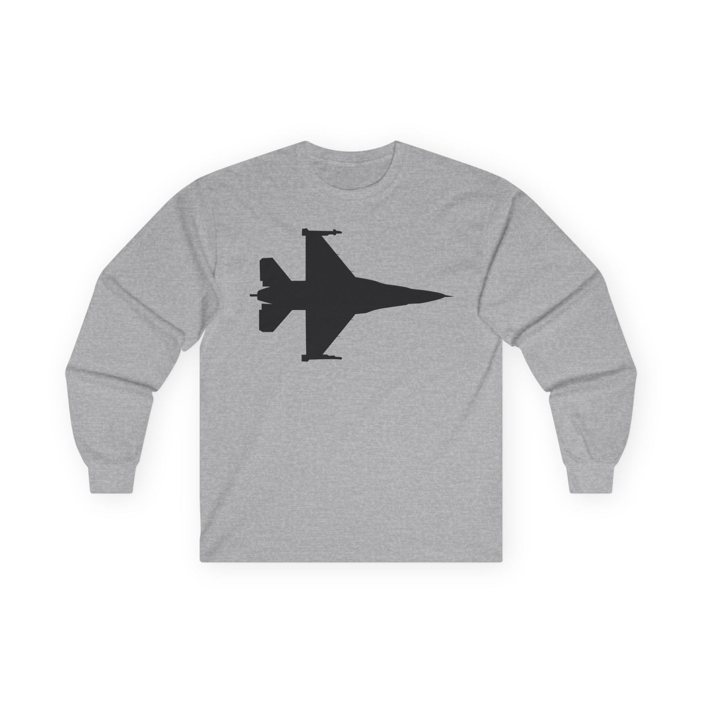 Unisex Ultra Cotton Long Sleeve Tee - Aircraft - F-16 -Top - Silhouette - wo Txt X 300