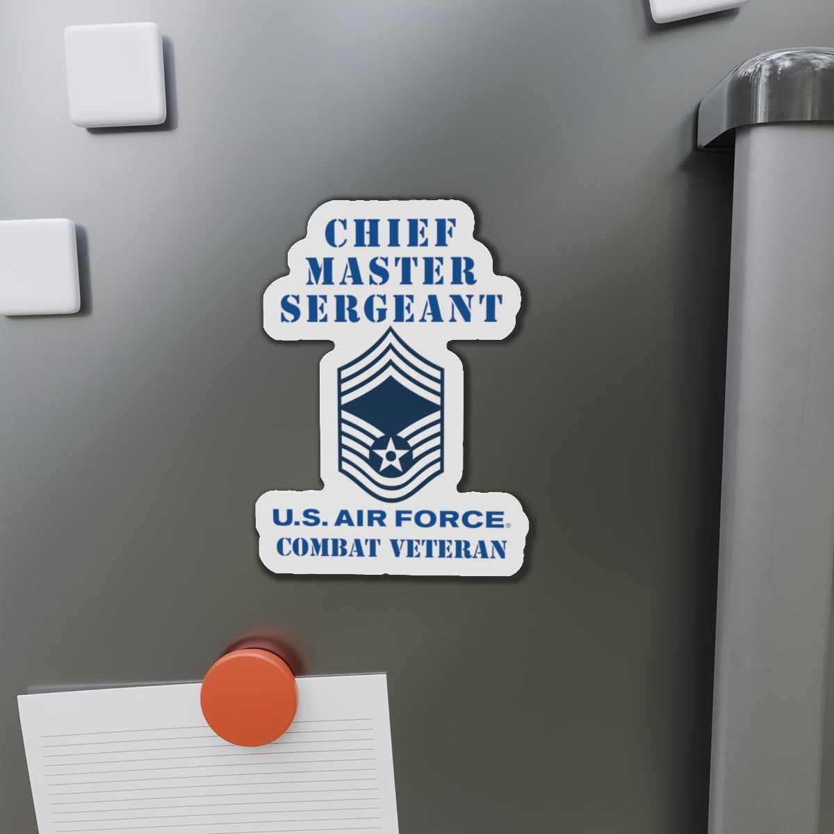 Die-Cut Magnet - USAF - Chief Master Sergeant (E9a) - 2020 - Combat Veteran
