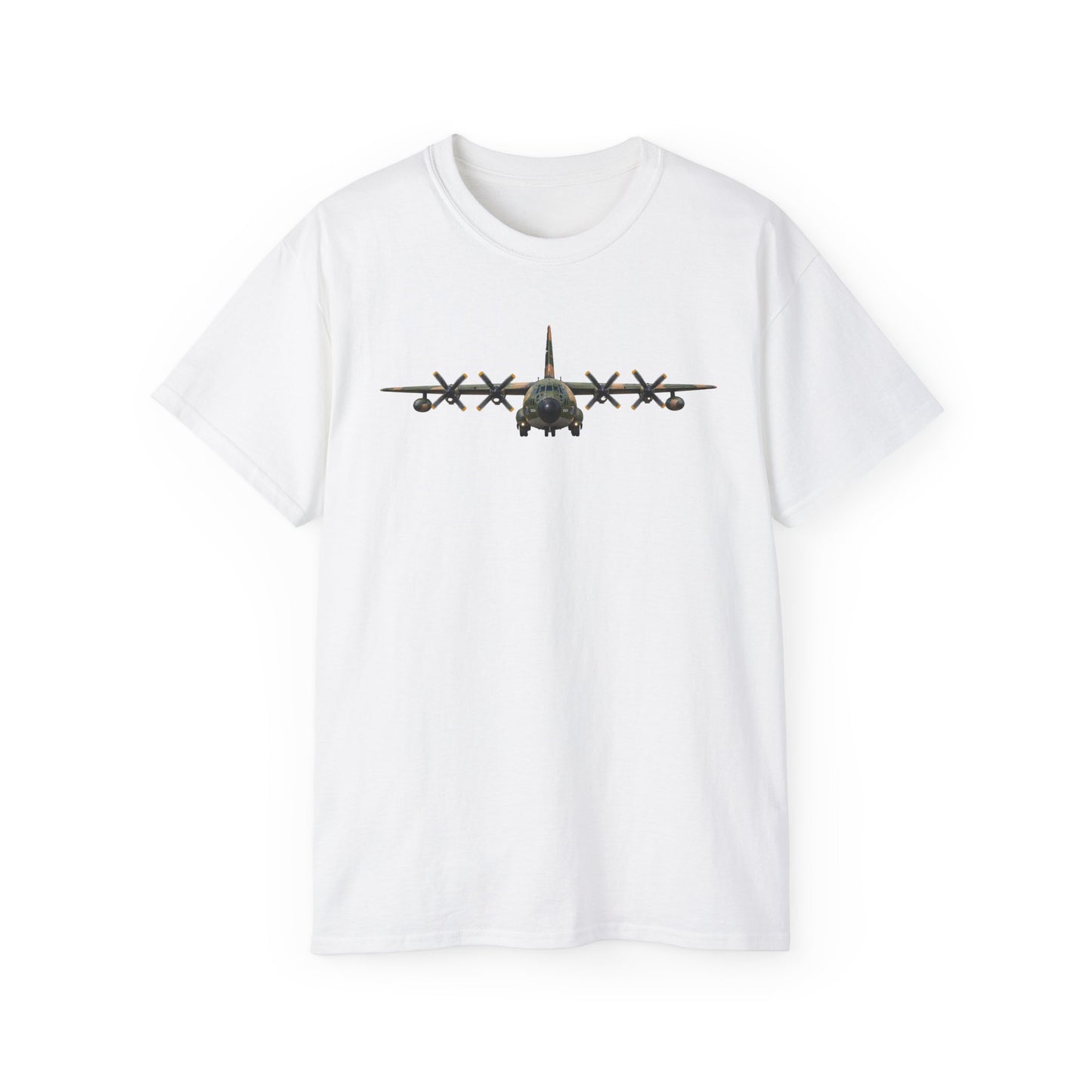 Unisex Ultra Cotton Tee - C-130  Aircraft - Camo - FRONT