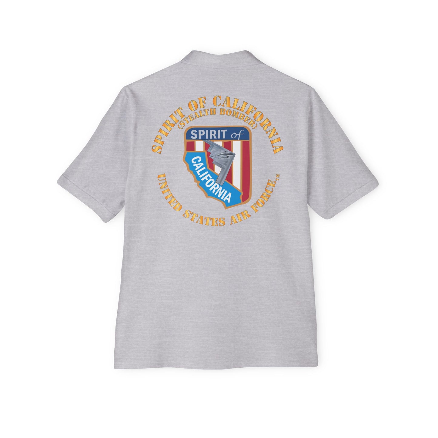 Men's Piqué Polo - USAF - B2 - Spirit of California - Stealth Bomber X 300