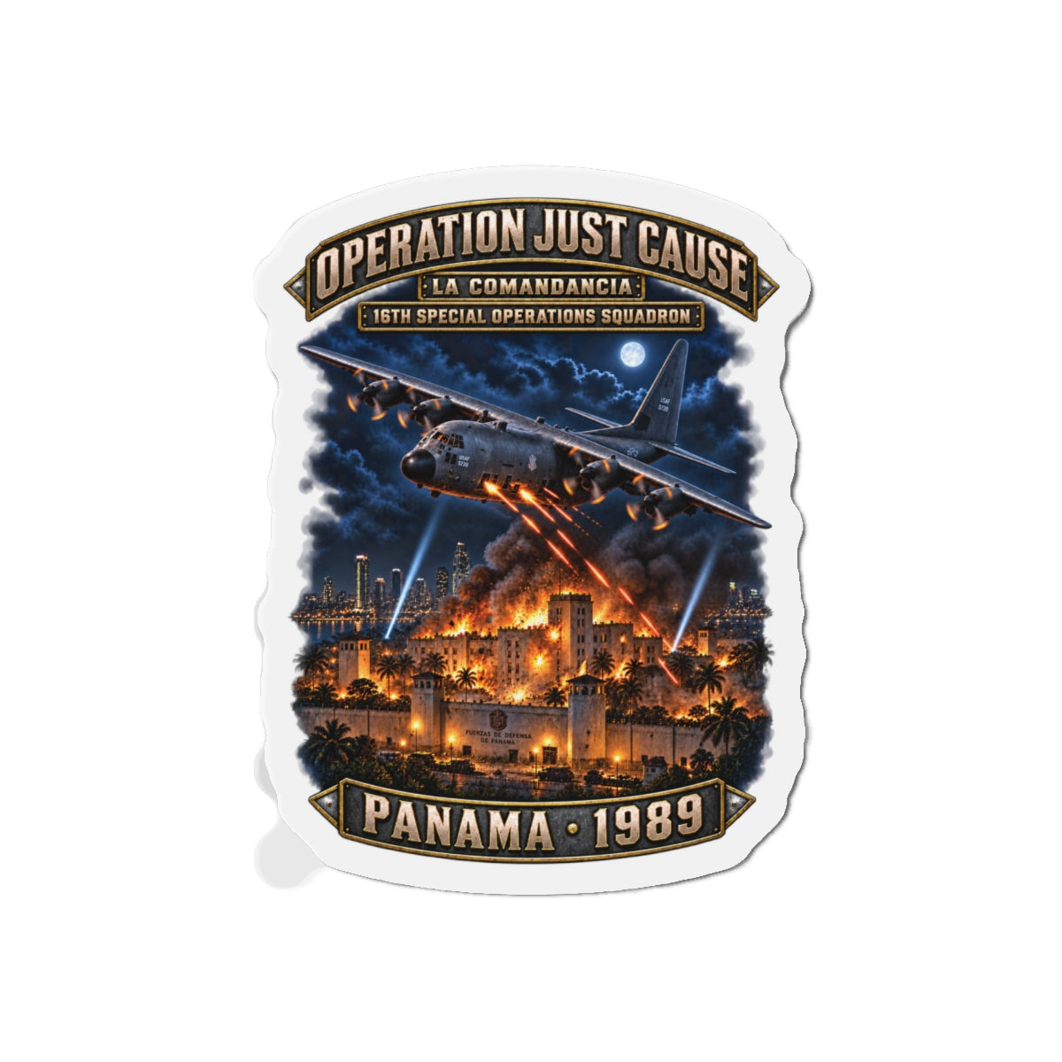 Die-Cut Magnet - SOF - 16th SOS - Panama Invasion 1989 - La Comandancia - 3D - Enhanced