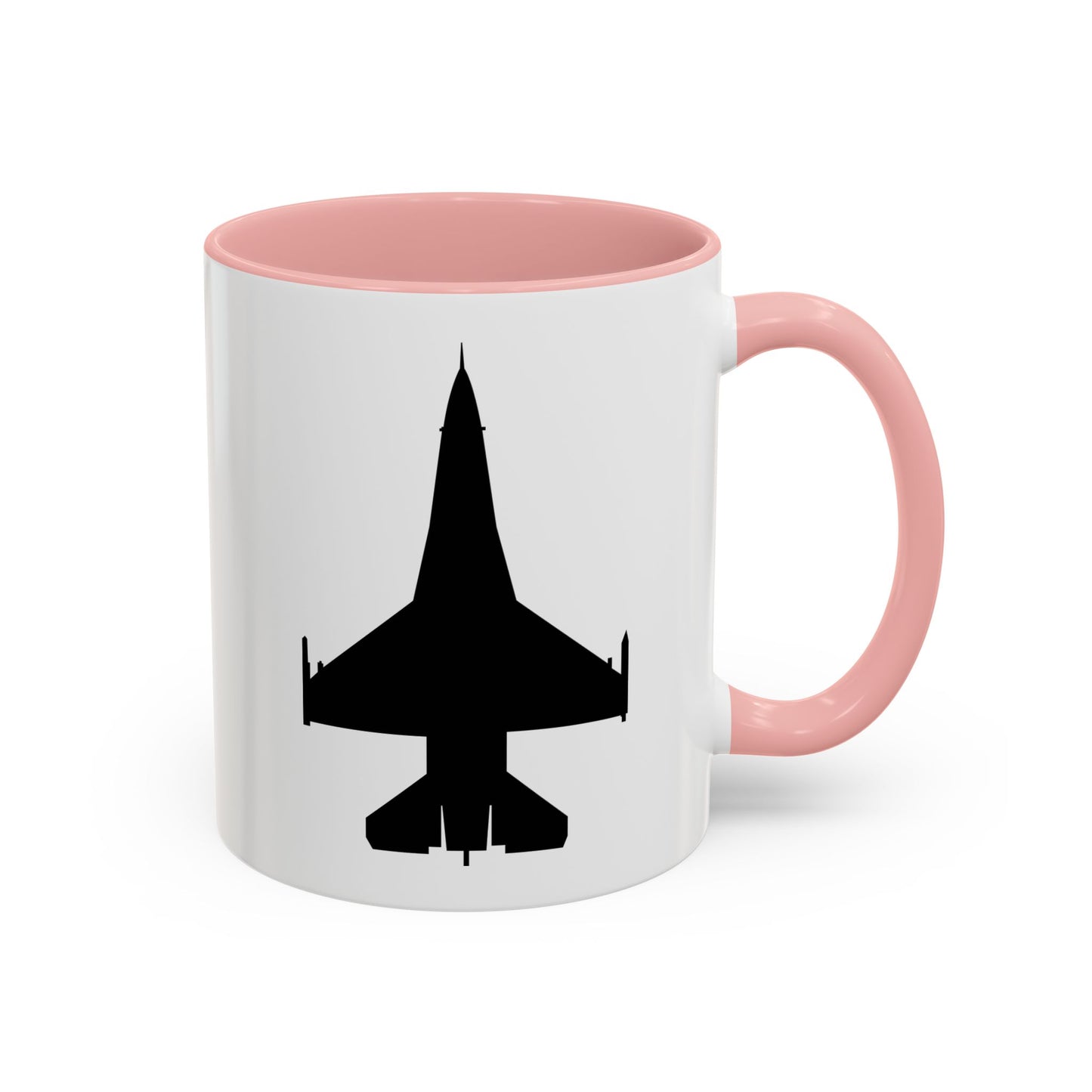 Accent Coffee Mug (11oz & 15oz) - Aircraft - F-16 -Top - Black wo Txt X 300