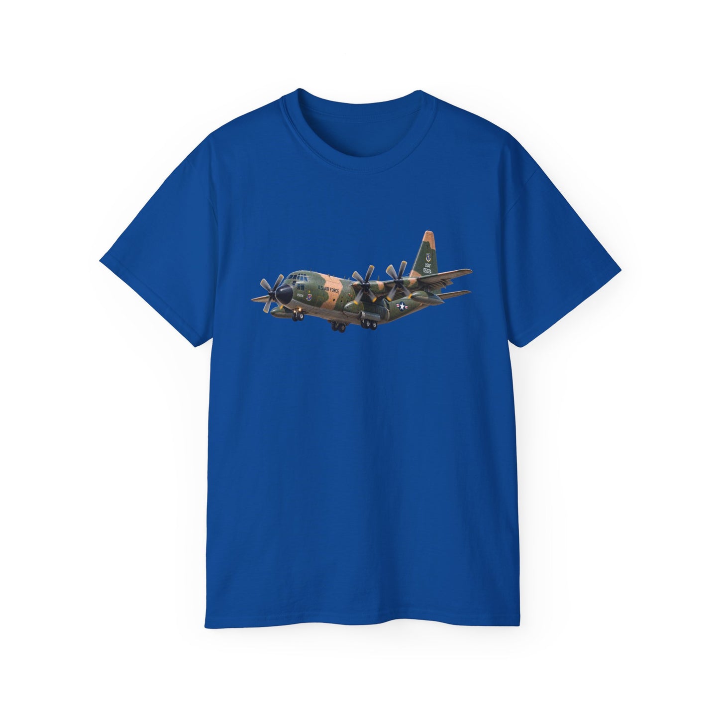 Unisex Ultra Cotton Tee - C-130  Aircraft - Camo - Landing - Approach