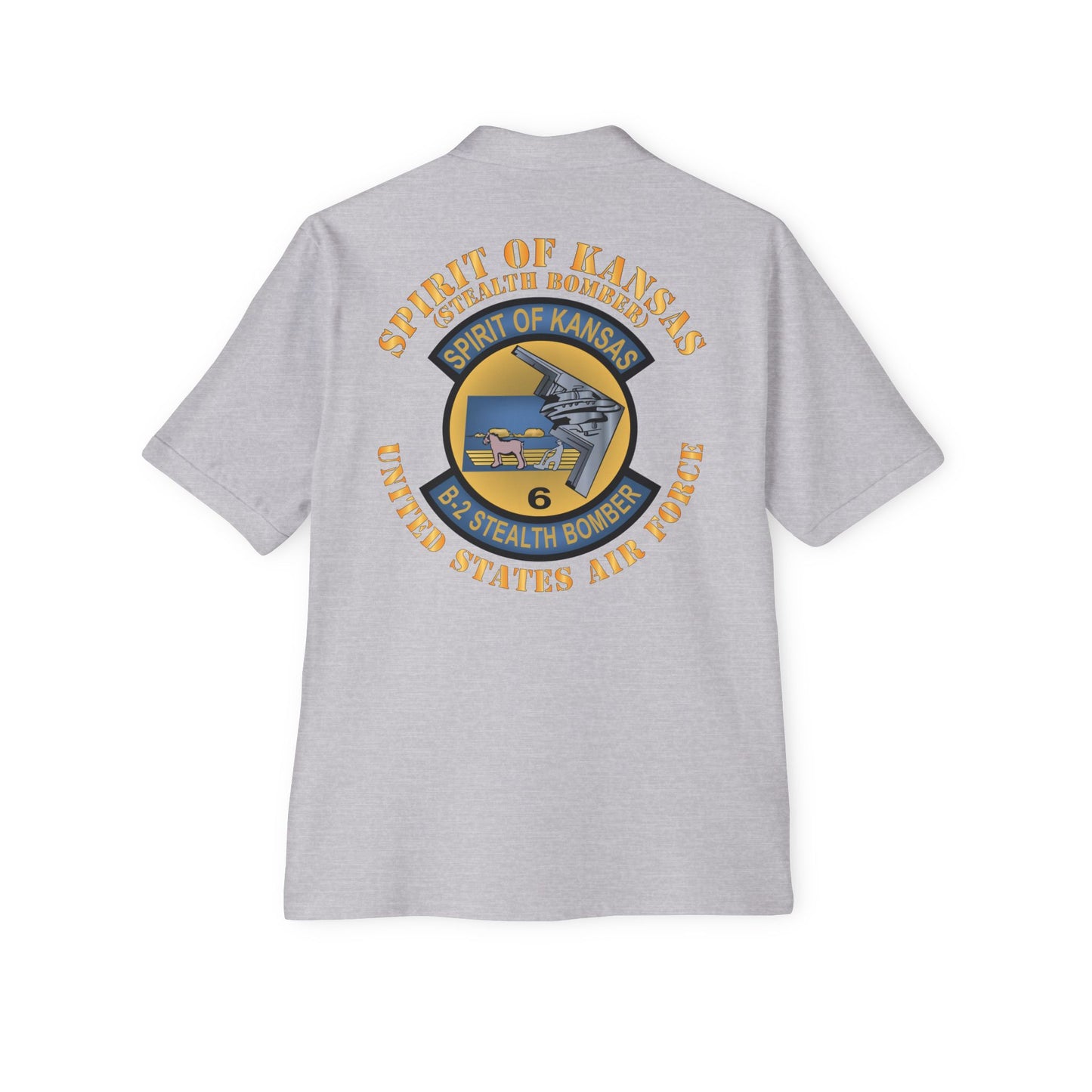Men's Piqué Polo - USAF - B2 - Spirit of Kansas - Stealth Bomber X 300