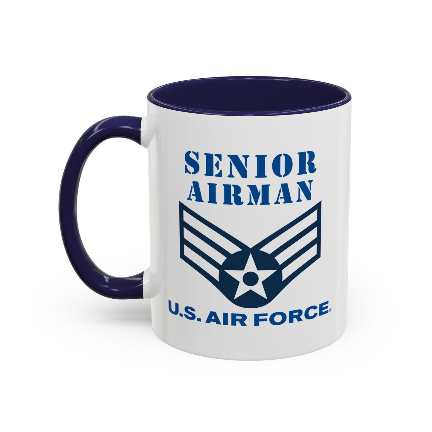 Accent Coffee Mug (11oz & 15oz) - USAF - Senior Airman (E4) - 2020 - US Air Force w Text X 300