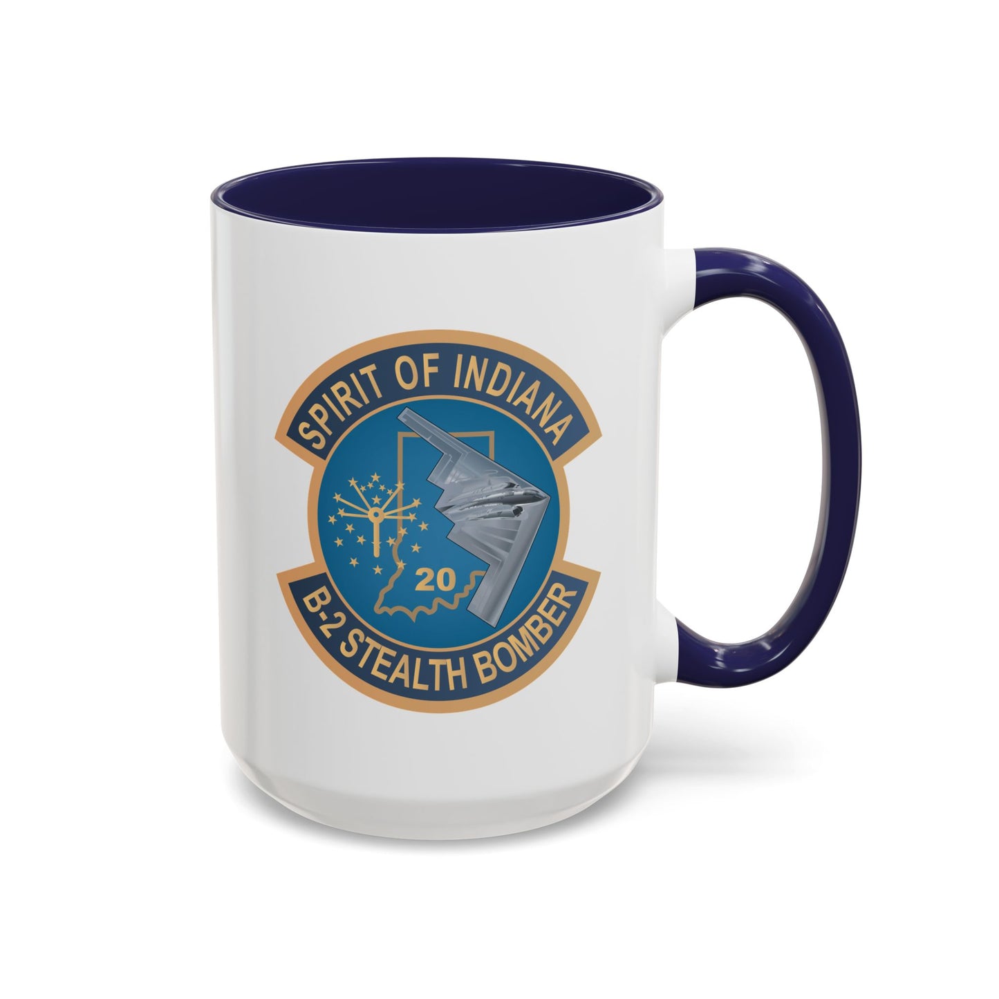 Accent Coffee Mug (11oz & 15oz) - USAF - B2 - Spirit of Indiana - Stealth Bomber wo txt X 300