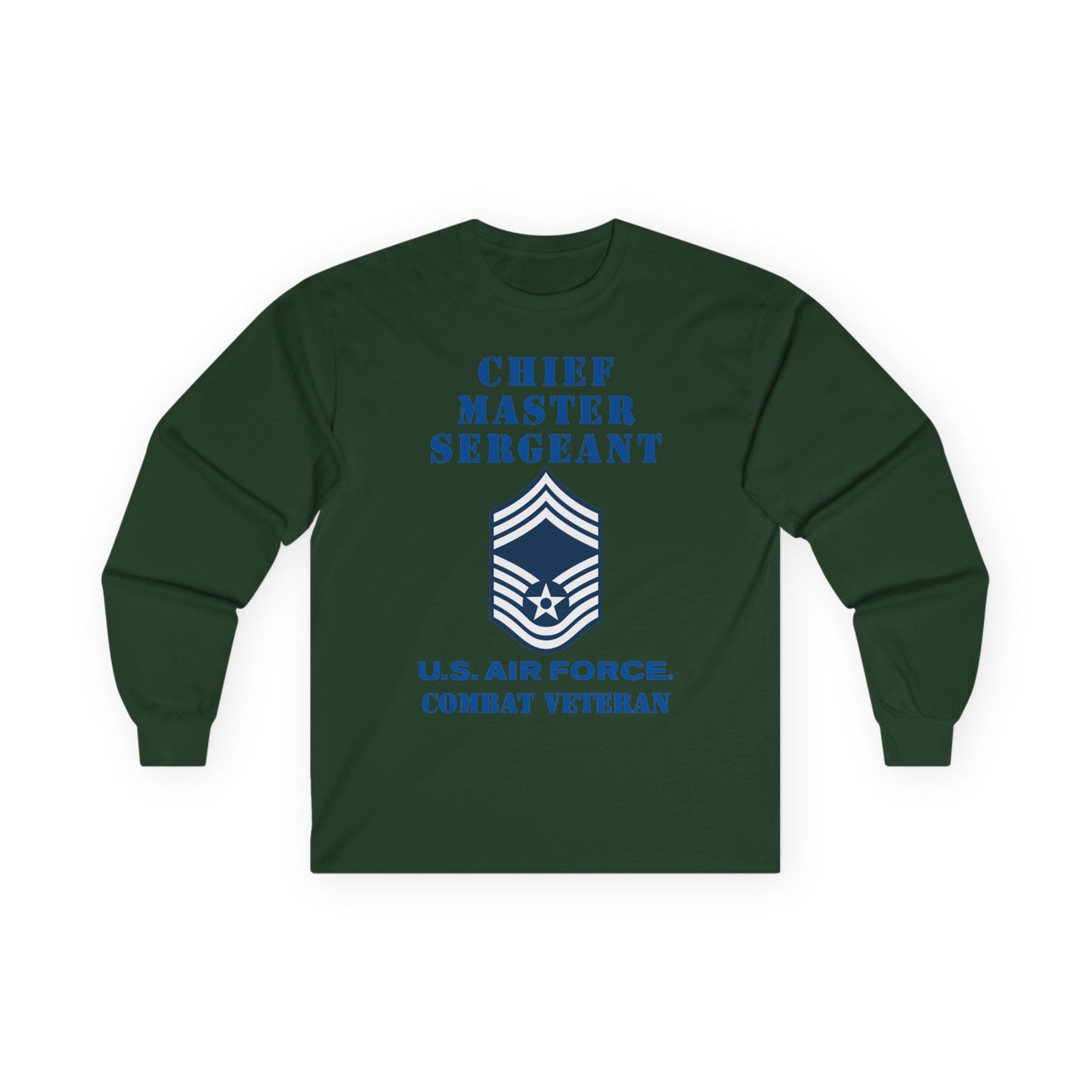 Unisex Ultra Cotton Long Sleeve Tee - USAF - Chief Master Sergeant (E9a) - 2020 - Combat Veteran