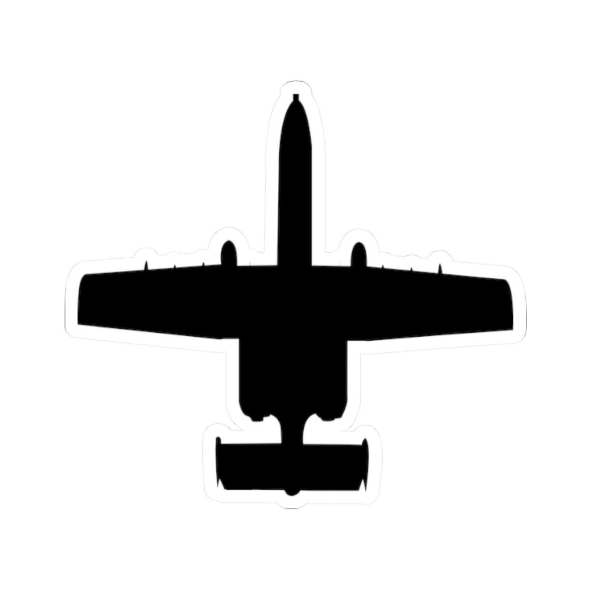 Kiss-Cut Stickers - Aircraft - USAF - A-10 Thunderbolt II - Top - Silhouette X 300