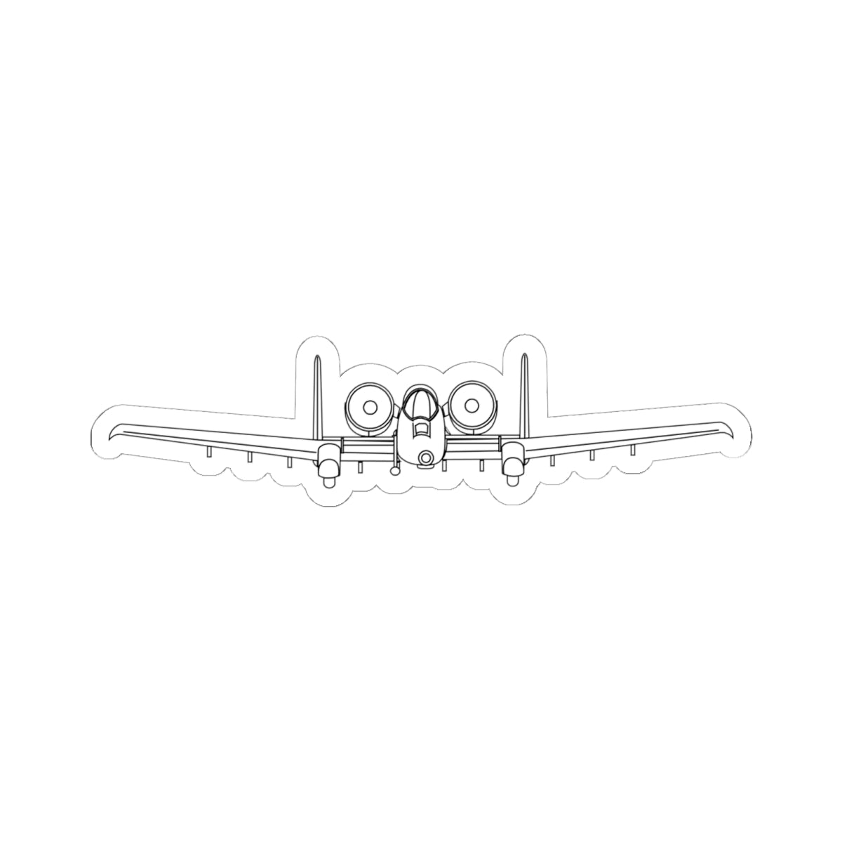 Kiss-Cut Stickers - Aircraft - USAF - A-10 Thunderbolt II - Front - LA X 300