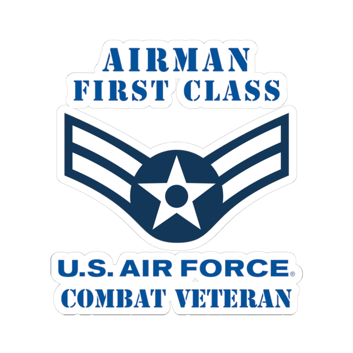 Kiss-Cut Stickers - USAF - Airman - First Class (E3) - 2020 - Combat Veteran