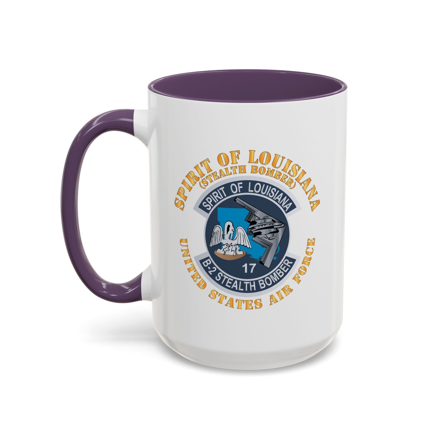 Accent Coffee Mug (11oz & 15oz) - USAF - B2 - Spirit of Louisiana - Stealth Bomber X 300
