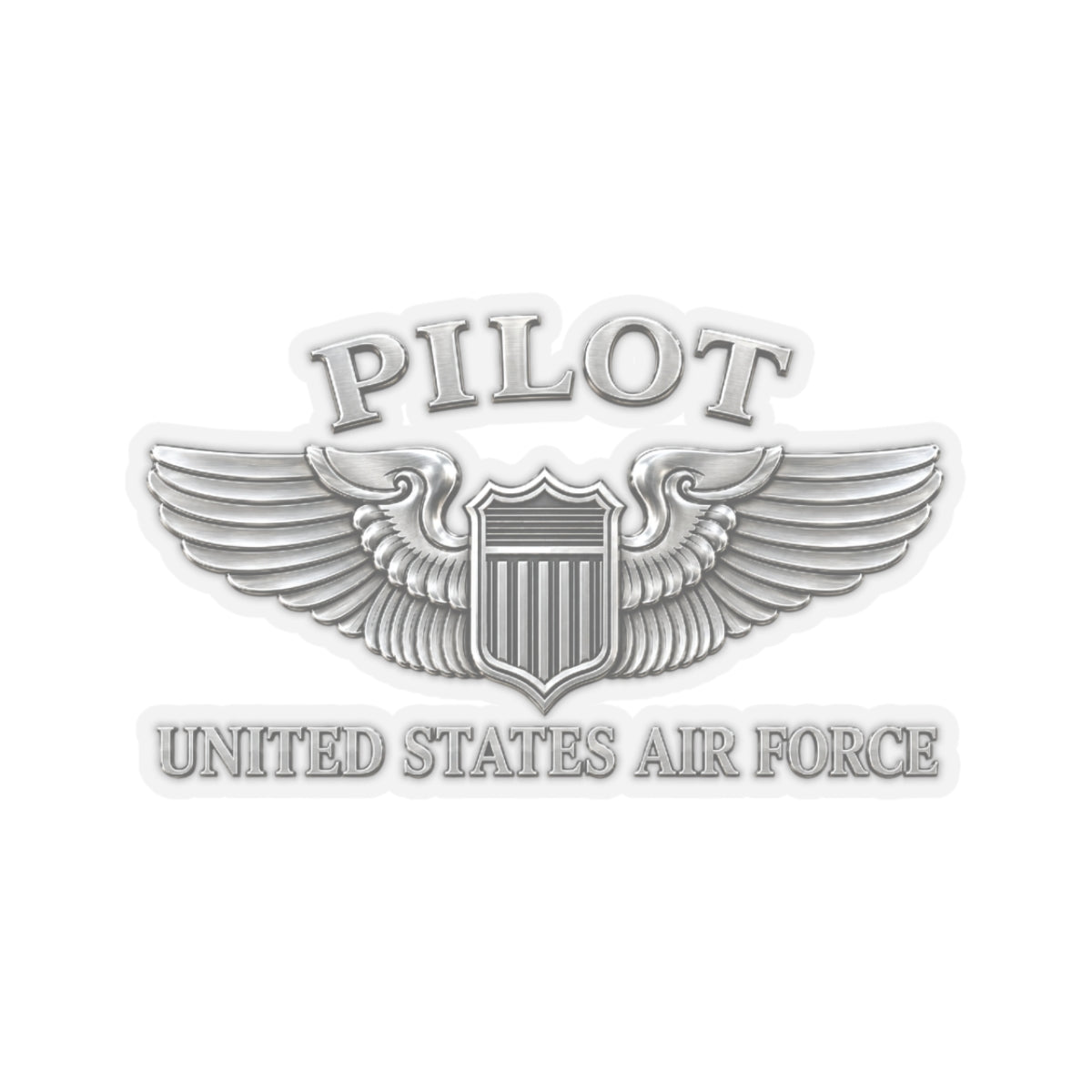 Kiss-Cut Stickers - USAF - Basic Pilot Badge - United States Air Force - 3D - Enhanced