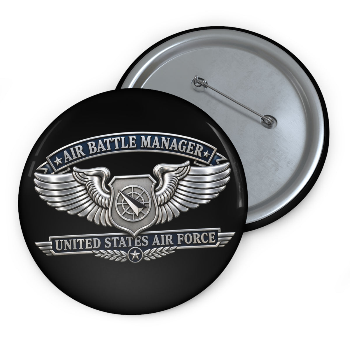 Custom Pin Button - USAF - Air Battle Manager Badge - United States Air Force- 3D - Enhanced