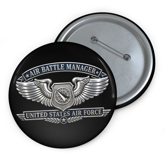 Custom Pin Button - USAF - Air Battle Manager Badge - United States Air Force- 3D - Enhanced
