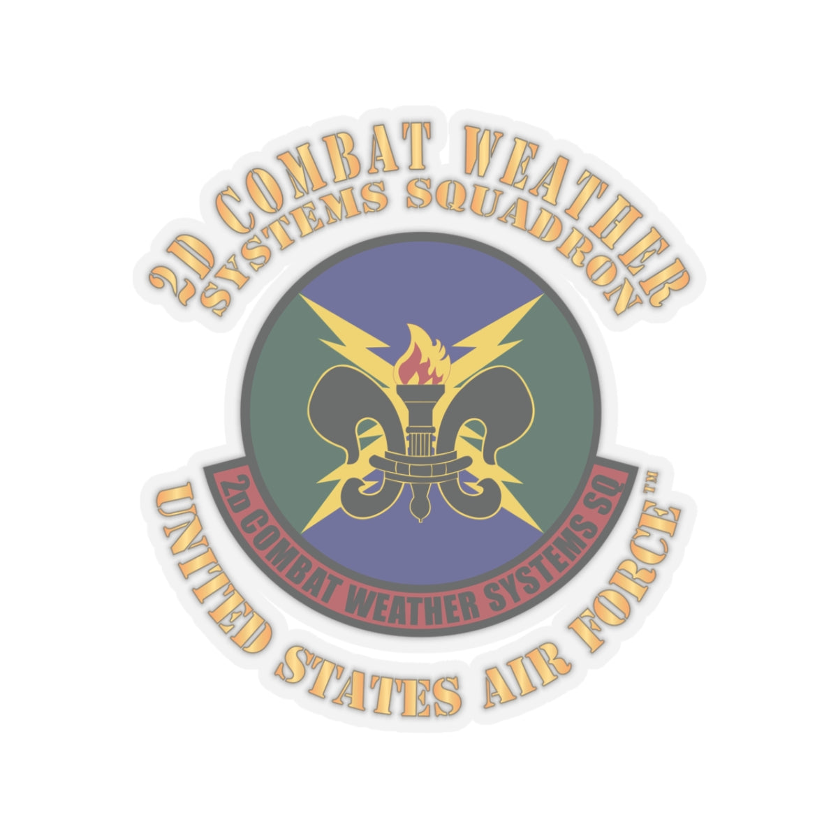 Kiss-Cut Stickers - USAF - 2d Combat Weather Systems Squadron X 300