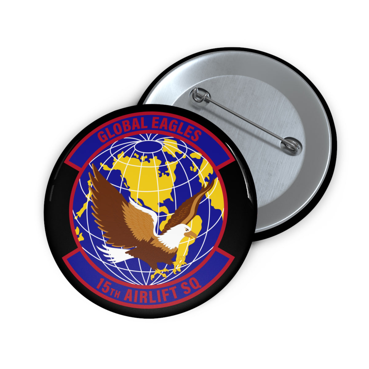 Custom Pin Button - USAF - 15th Airlift Squadron wo txt