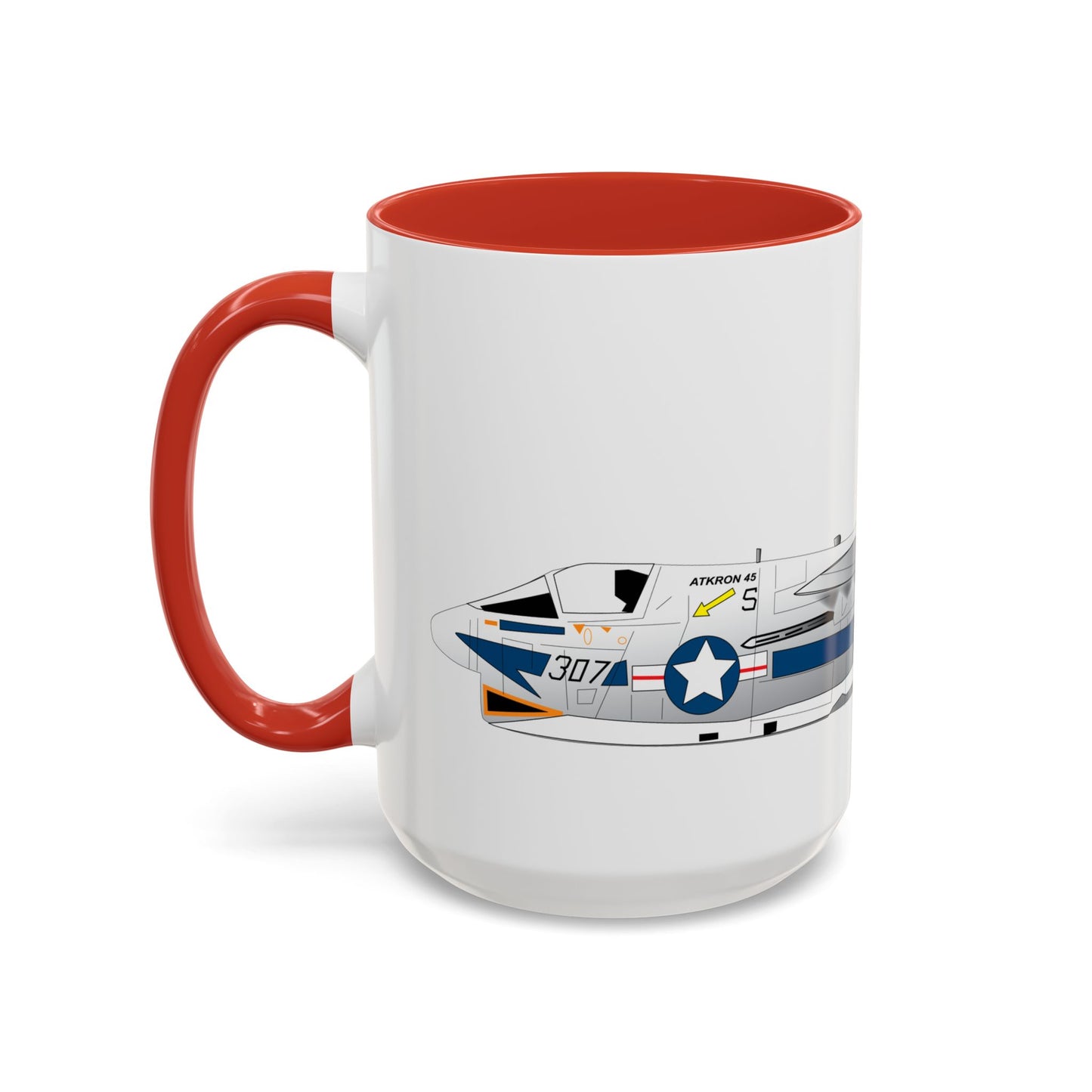 Accent Coffee Mug (11oz & 15oz) - Aircraft - Navy - A-7B Corsair II - Side X 300