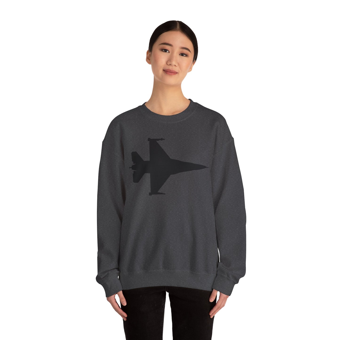 Crewneck Sweatshirt - Aircraft - F-16 -Top - Silhouette - wo Txt X 300