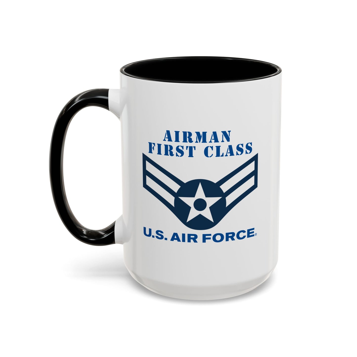 Accent Coffee Mug (11oz & 15oz) - USAF - Airman - First Class (E3) - 2020 - US Air Force w Text X 300