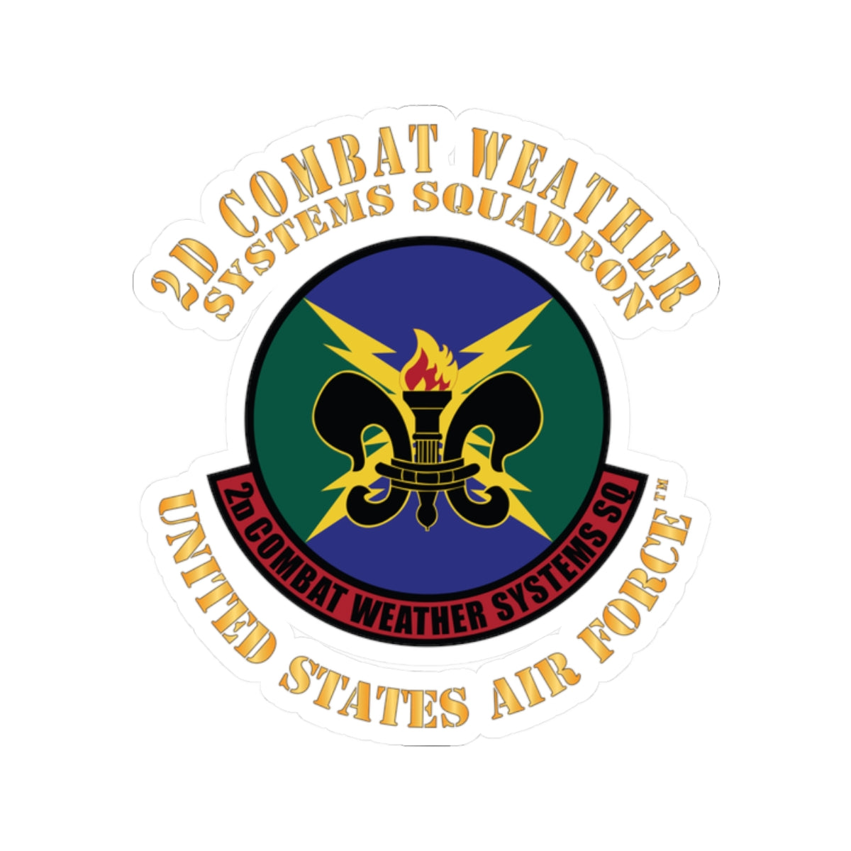 Kiss-Cut Stickers - USAF - 2d Combat Weather Systems Squadron X 300