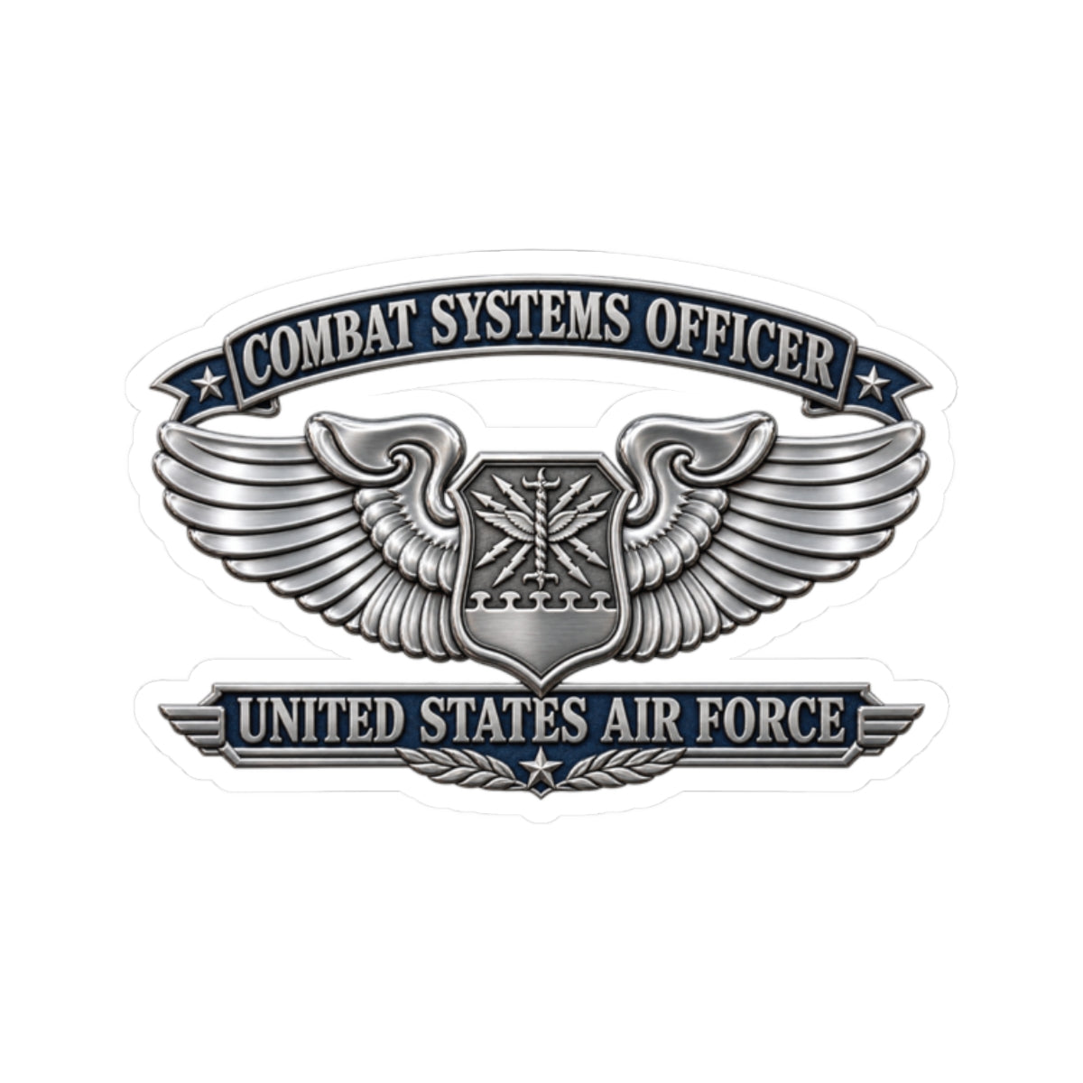 Kiss-Cut Stickers - USAF - Combat Systems Officer Badge - United States Air Force - 3D - Enhanced