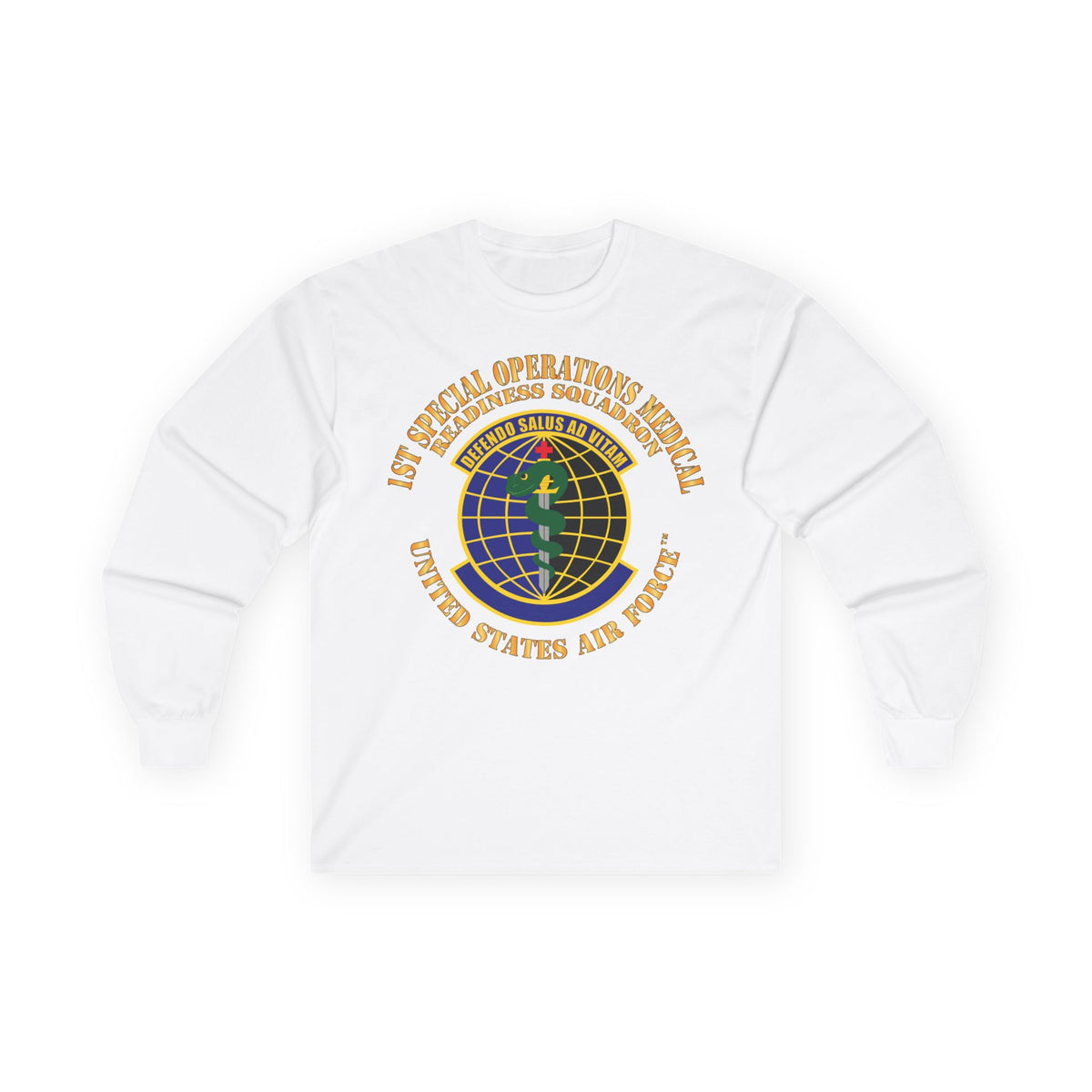 Unisex Ultra Cotton Long Sleeve Tee - USAF -  1st Special Operations Medical Readiness Squadron