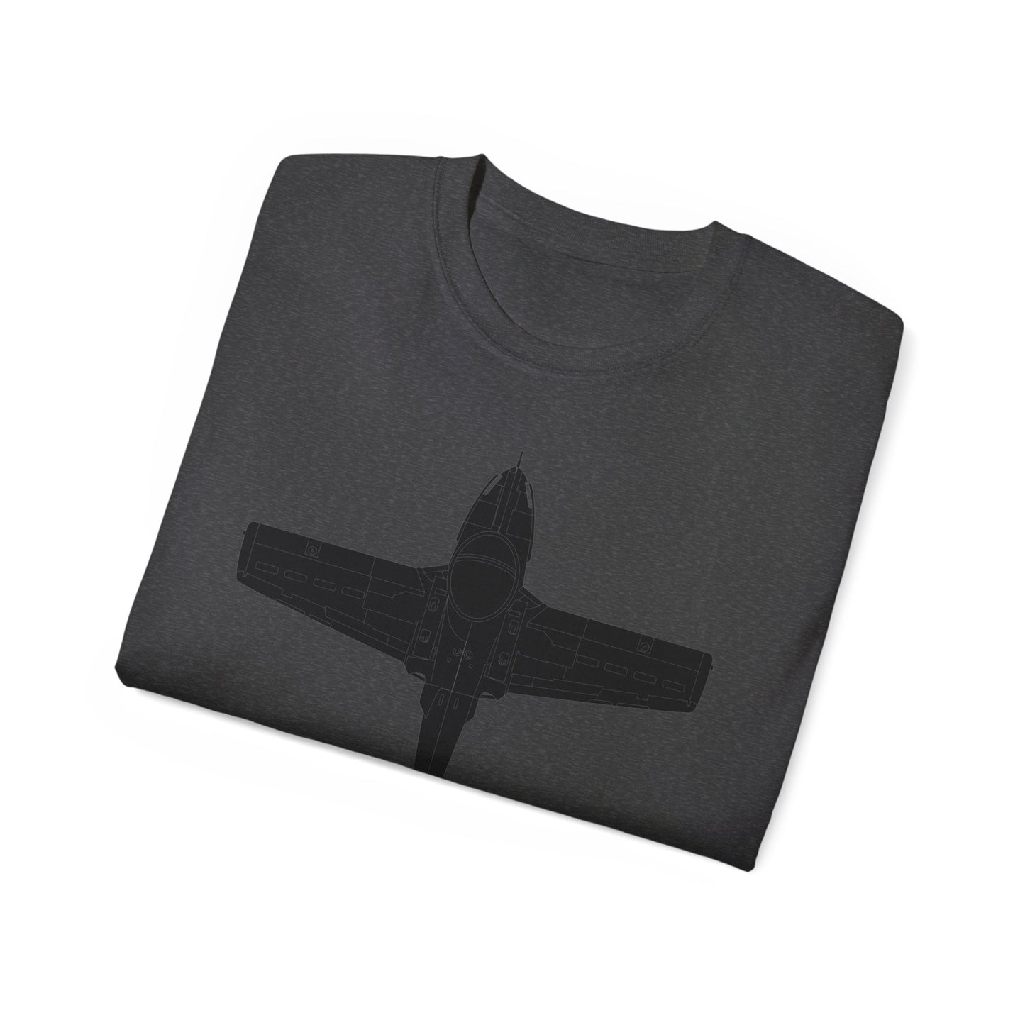 Unisex Ultra Cotton Tee - Aircraft - T-37-Trainer - Top - Black - Metal X 300
