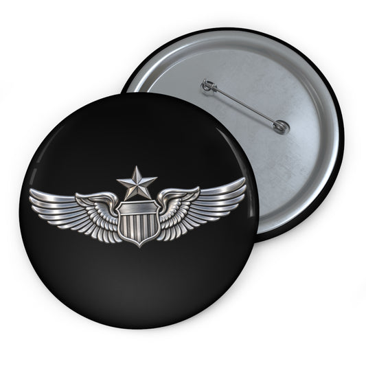 Custom Pin Button - USAF - Senior Pilot Badge wo txt - 3D - Enhanced