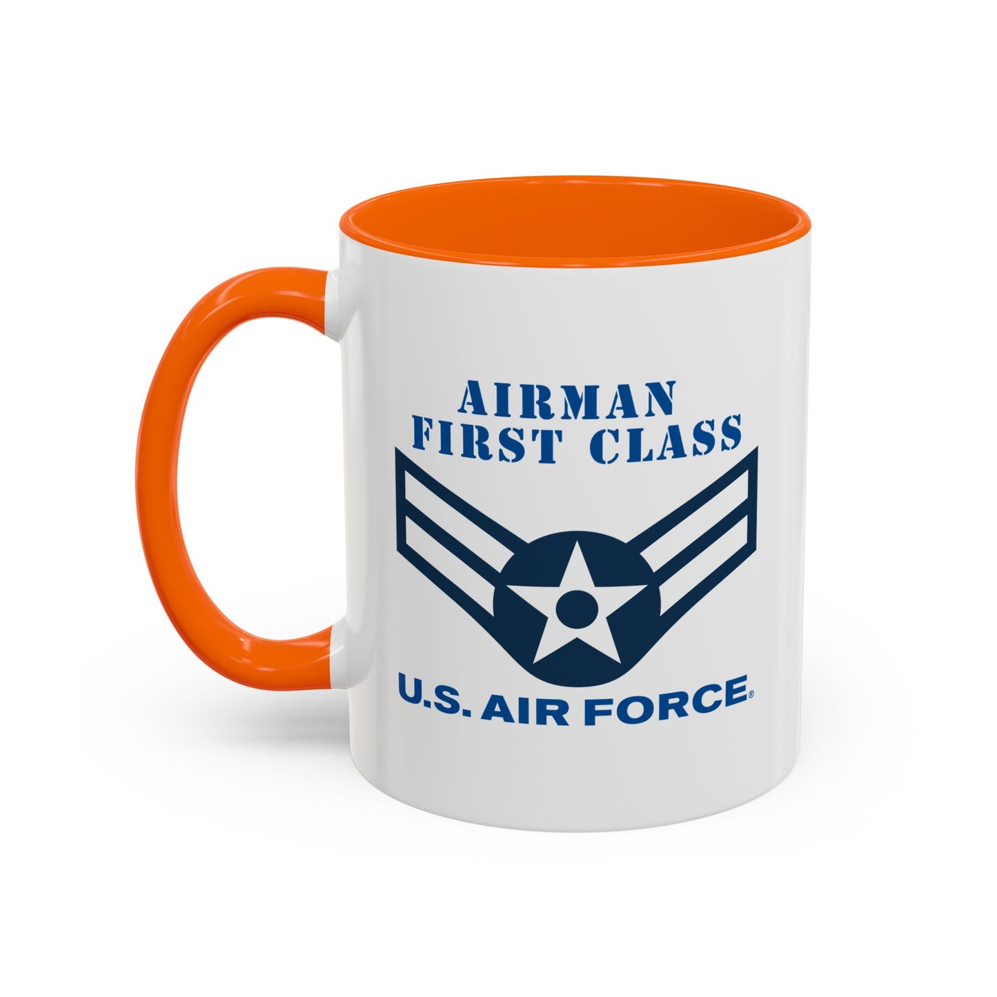 Accent Coffee Mug (11oz & 15oz) - USAF - Airman - First Class (E3) - 2020 - US Air Force w Text X 300