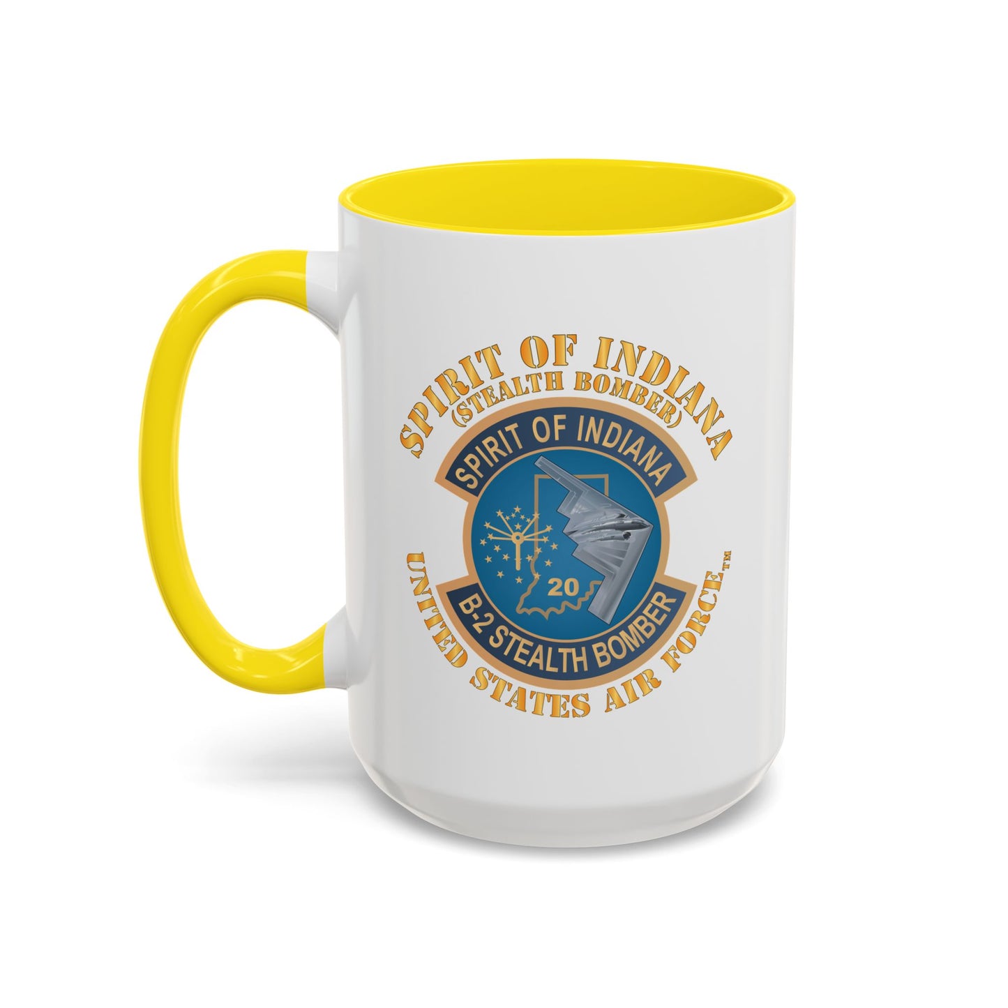 Accent Coffee Mug (11oz & 15oz) - USAF - B2 - Spirit of Indiana - Stealth Bomber X 300