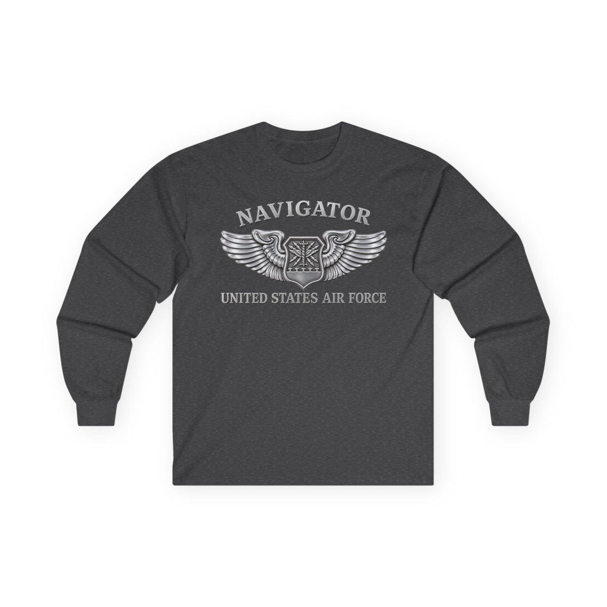 Unisex Ultra Cotton Long Sleeve Tee - USAF - Navigator Badge - United States Air Force - 3D - Enhanced
