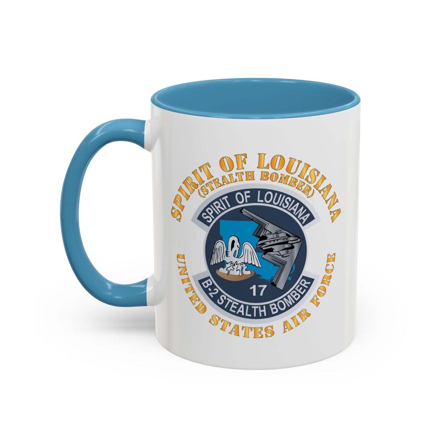 Accent Coffee Mug (11oz & 15oz) - USAF - B2 - Spirit of Louisiana - Stealth Bomber X 300