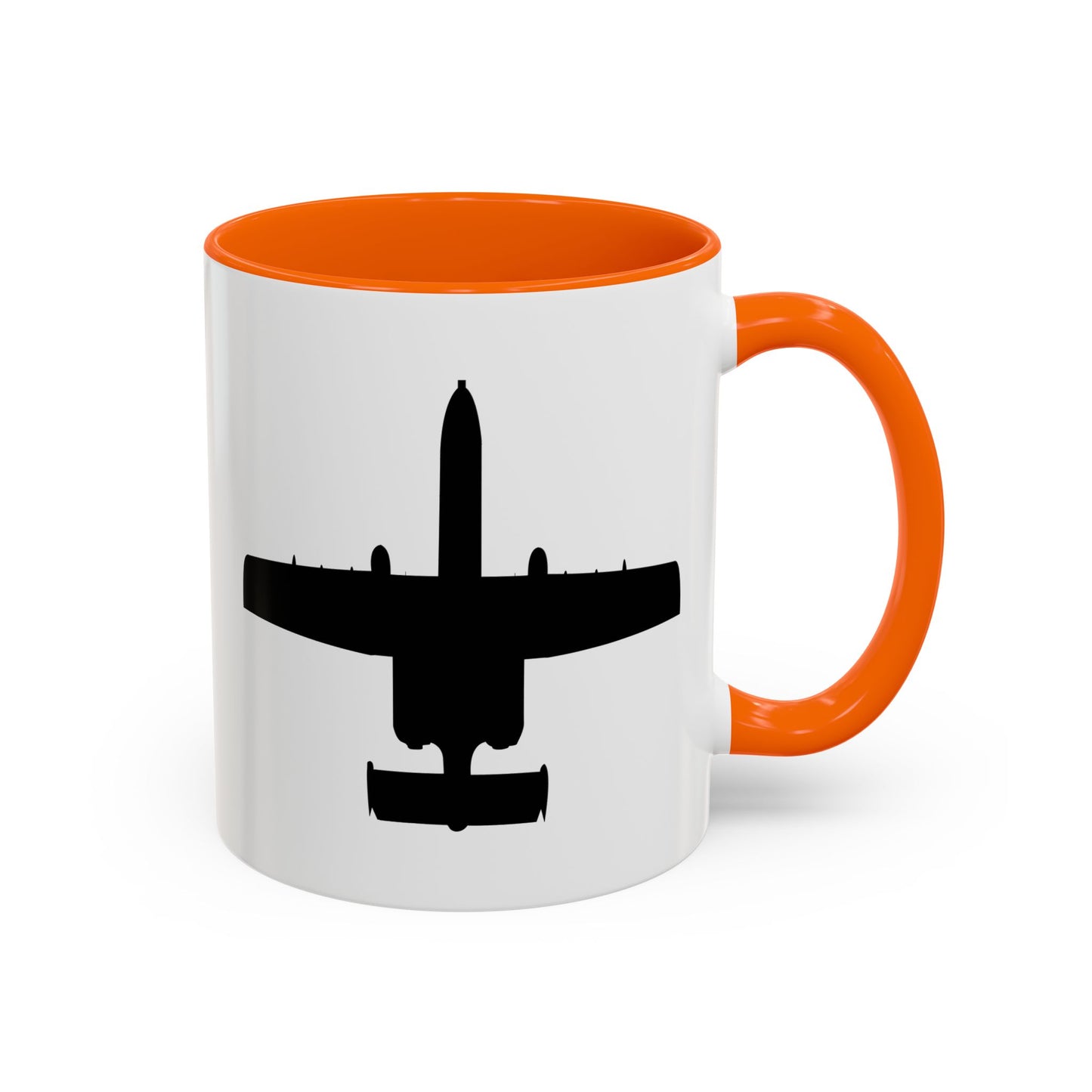 Accent Coffee Mug (11oz & 15oz) - Aircraft - USAF - A-10 Thunderbolt II - Top - Silhouette X 300