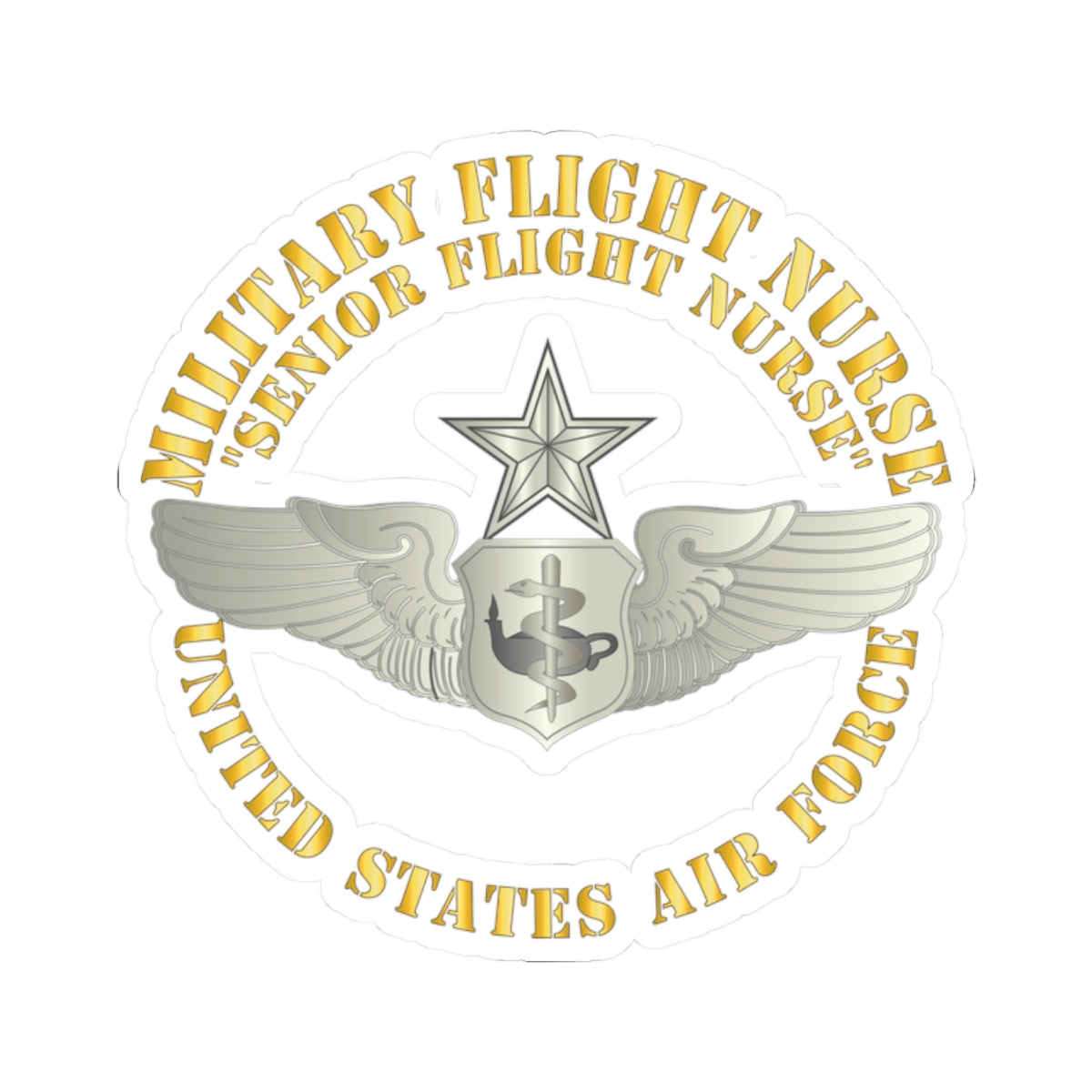 Kiss-Cut Stickers - USAF - Military Flight Nurse - Flight Nurse - Senior