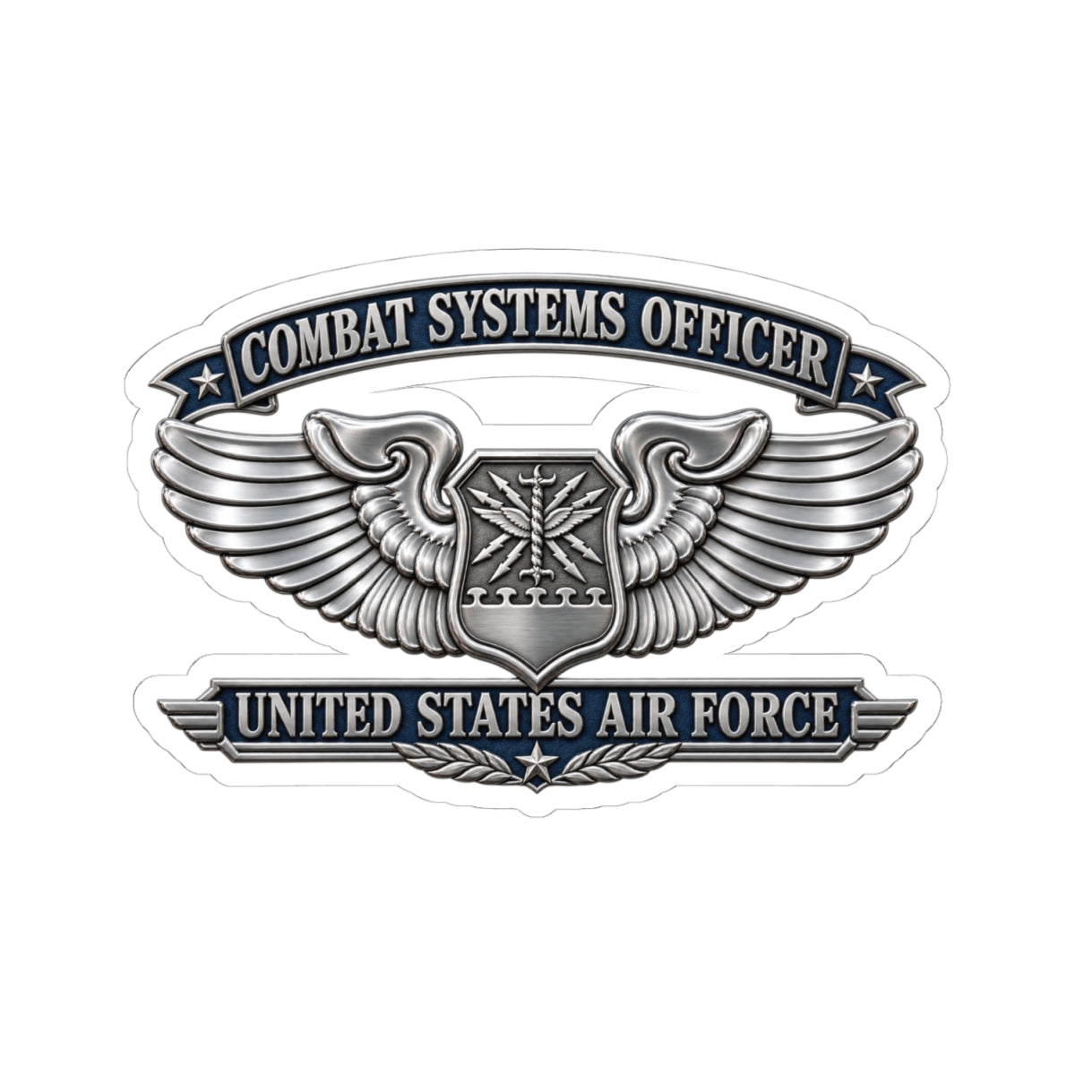 Kiss-Cut Stickers - USAF - Combat Systems Officer Badge - United States Air Force - 3D - Enhanced