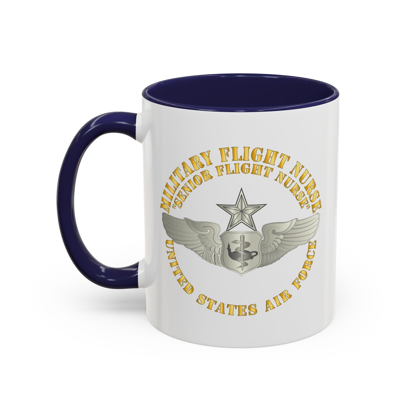 Accent Coffee Mug (11oz & 15oz) - USAF - Military Flight Nurse - Flight Nurse - Senior