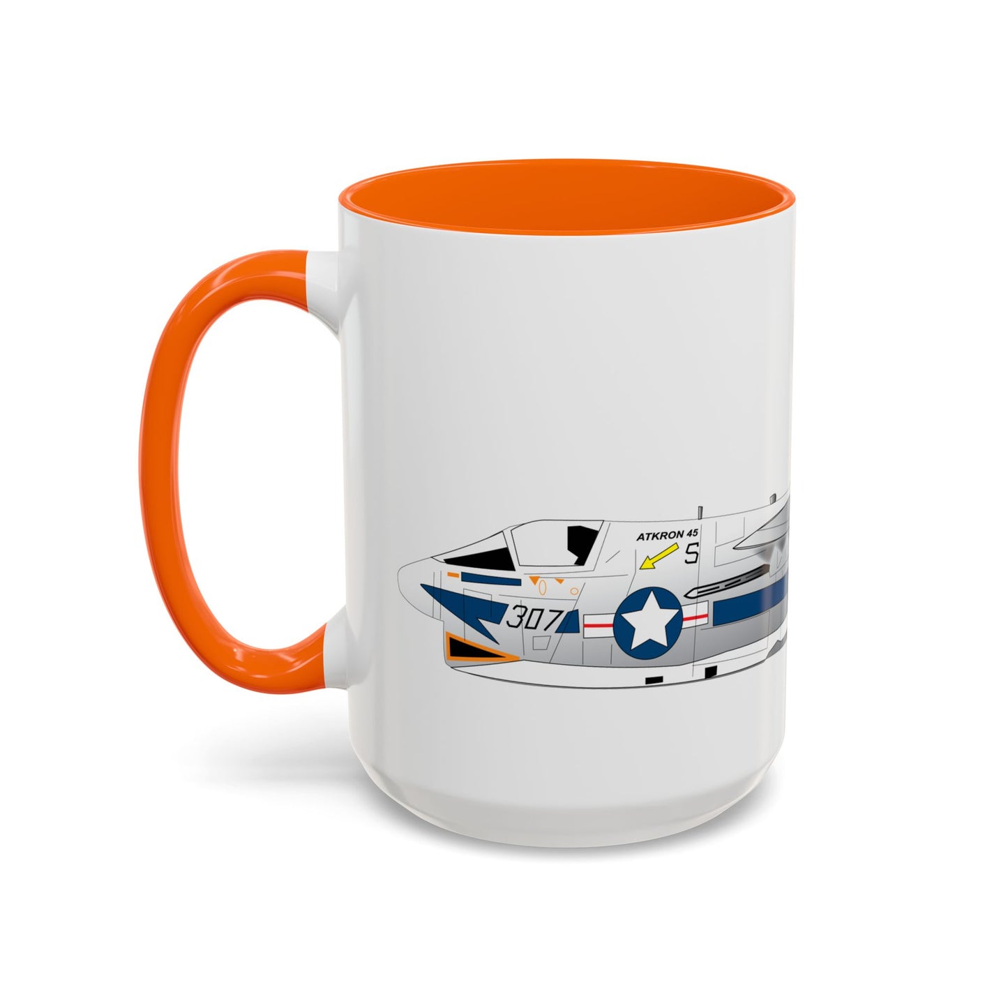 Accent Coffee Mug (11oz & 15oz) - Aircraft - Navy - A-7B Corsair II - Side X 300