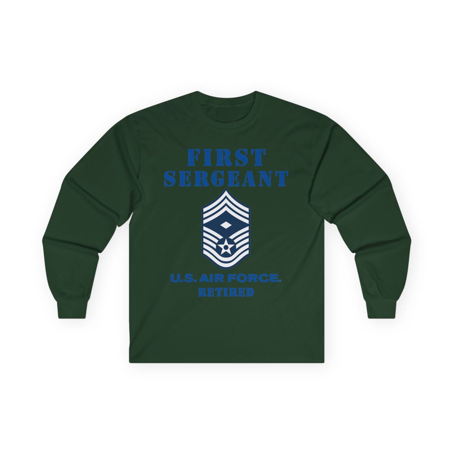 Unisex Ultra Cotton Long Sleeve Tee - USAF - First Sergeant (E9b) - 2020 - Retired