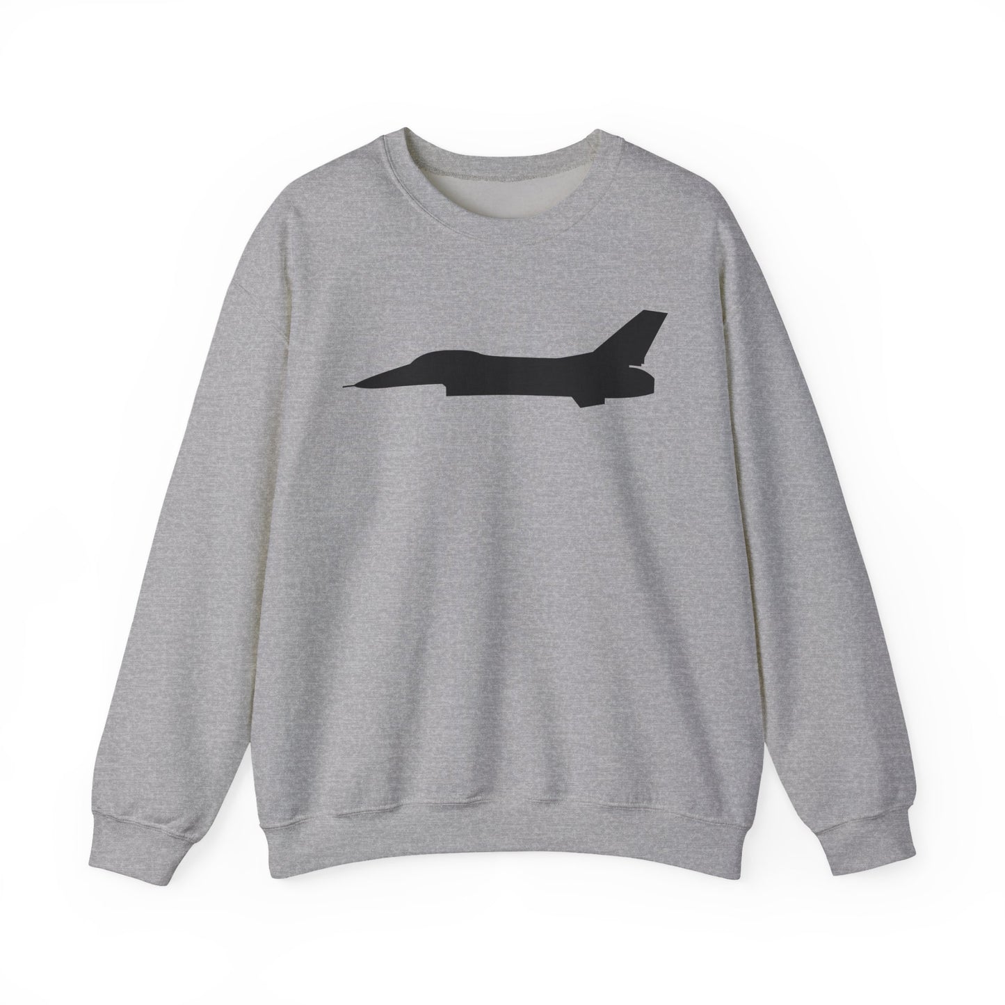 Crewneck Sweatshirt - Aircraft - F-16 - Side - Black - wo Txt X 300