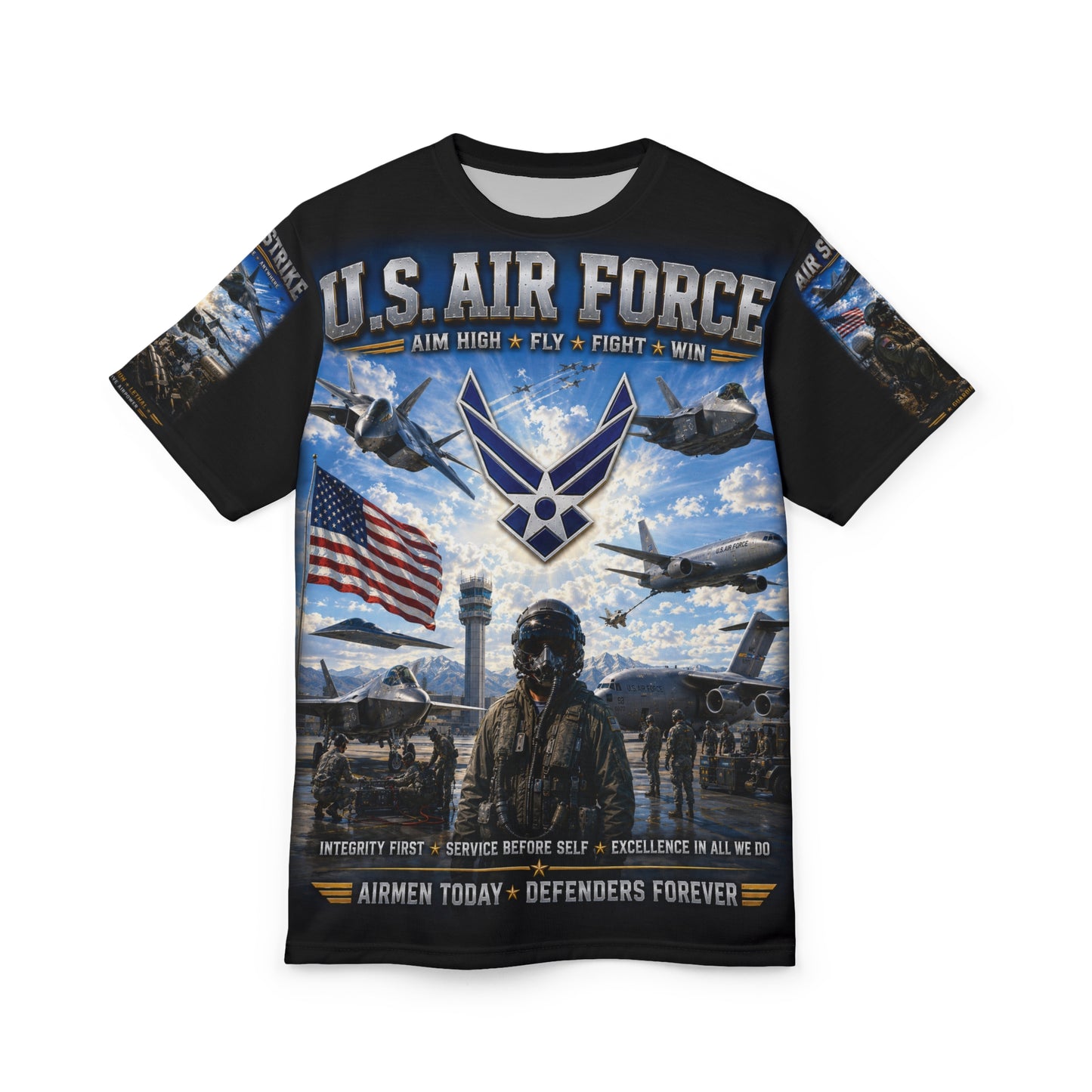 U.S. Air Force - Airmen Today, Defenders Forever - Tribute Tee — "READY TO FIGHT"