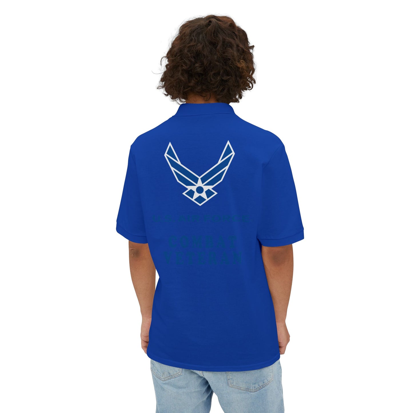 Men's Piqué Polo - USAF - Air Force - Combat Veteran X 300