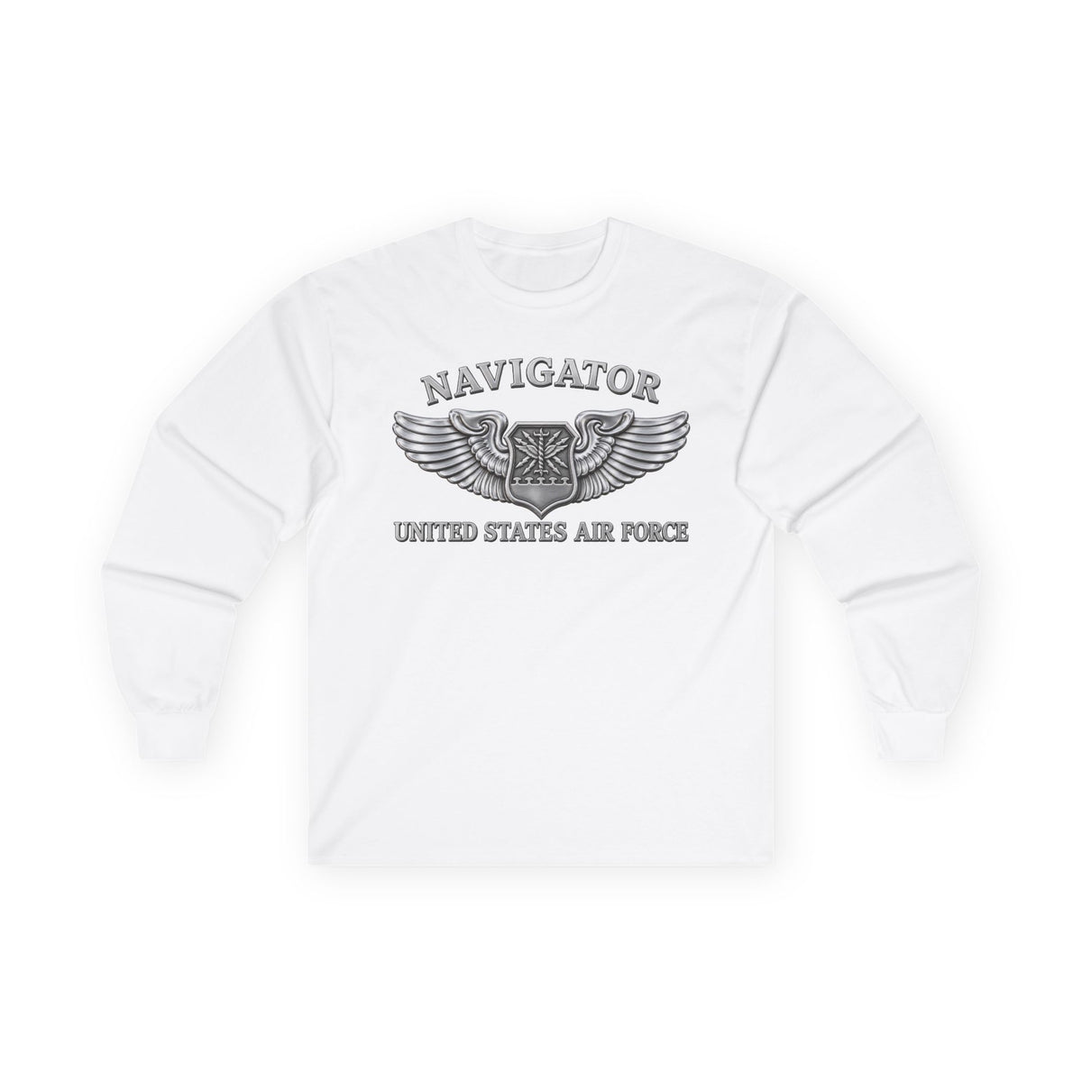 Unisex Ultra Cotton Long Sleeve Tee - USAF - Navigator Badge - United States Air Force - 3D - Enhanced