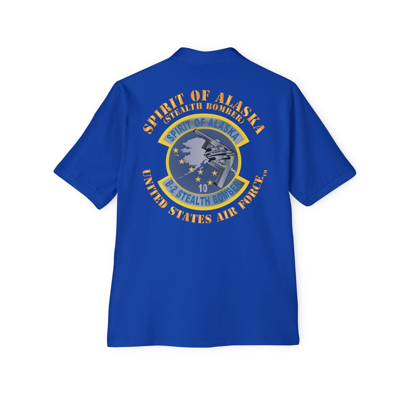 Men's Piqué Polo - USAF - B2 - Spirit of Alaska - Stealth Bomber X 300