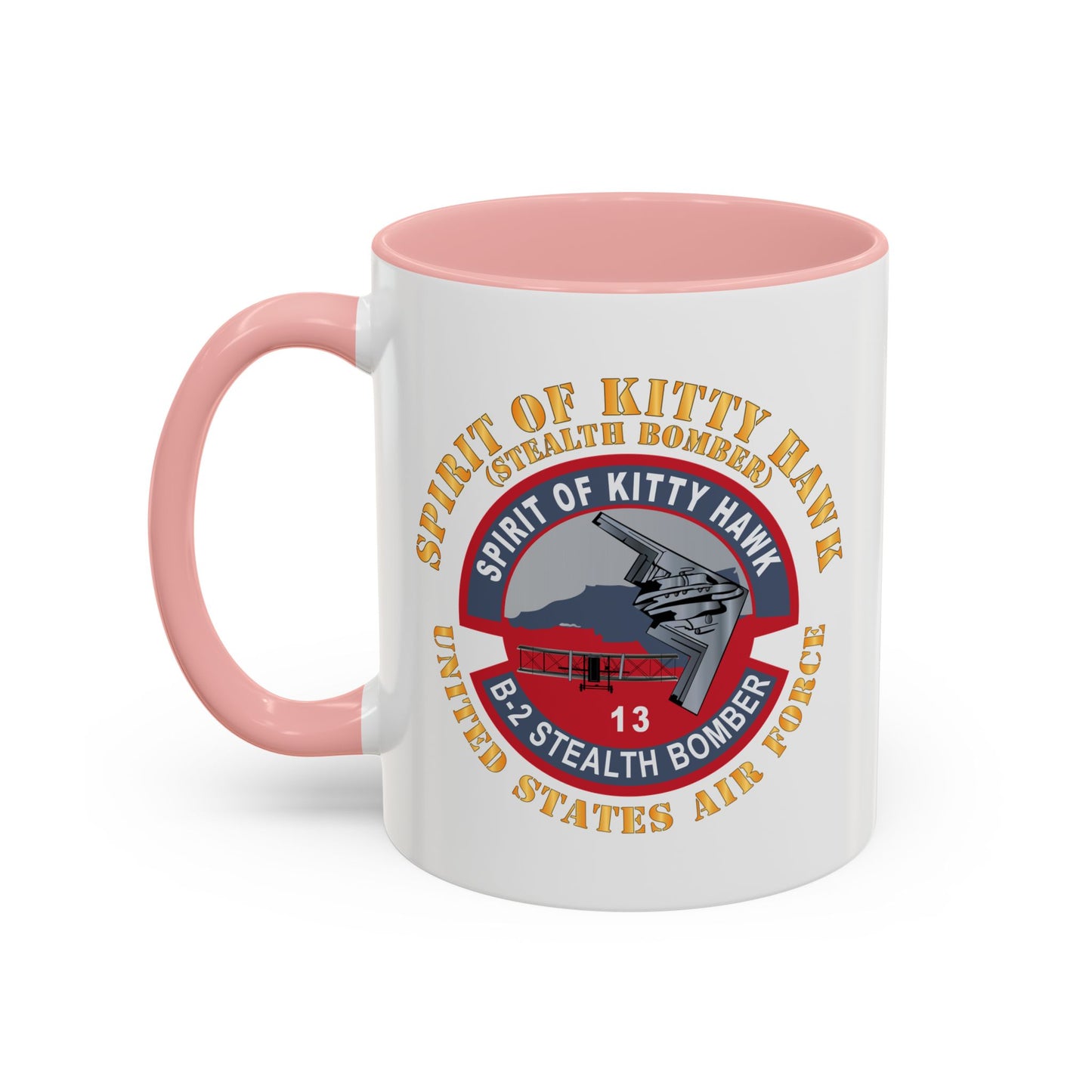 Accent Coffee Mug (11oz & 15oz) - USAF - B2 - Spirit of Kitty Hawk - Stealth Bomber X 300