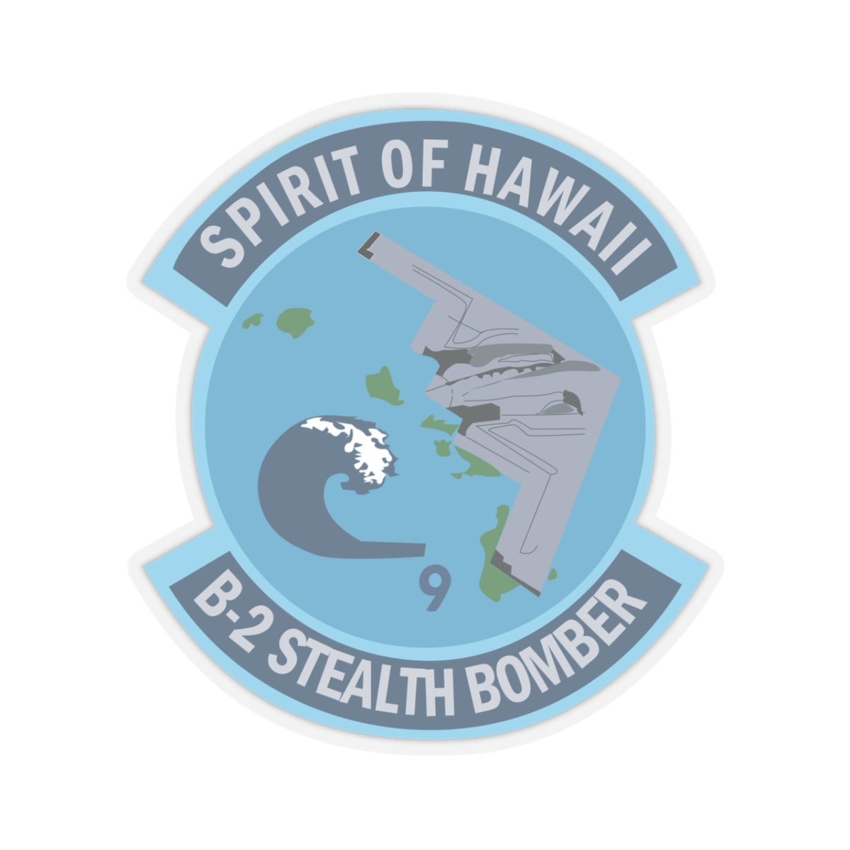 Kiss-Cut Stickers - USAF - B2 - Spirit of Hawaii - Stealth Bomber wo txt X 300
