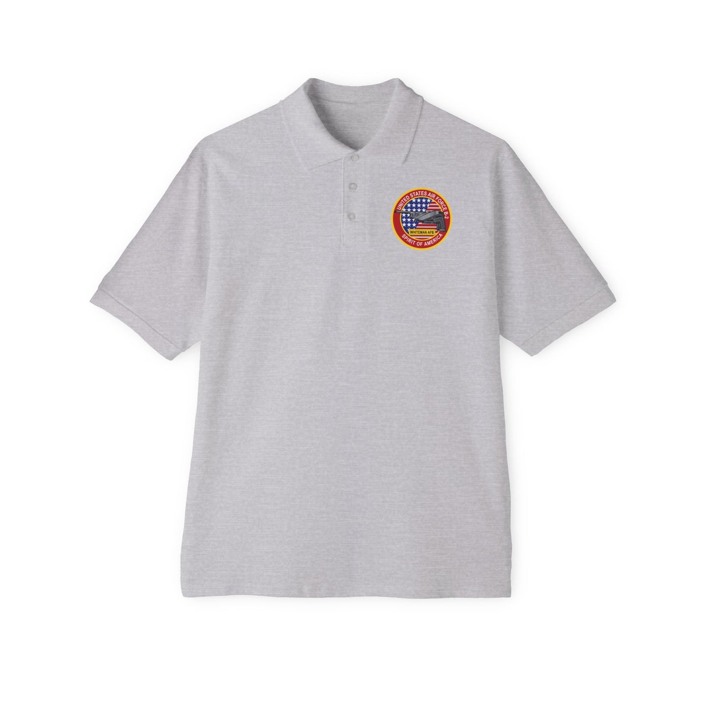 Men's Piqué Polo - USAF - B2 - Spirit - Stealth Bomber wo Txt
