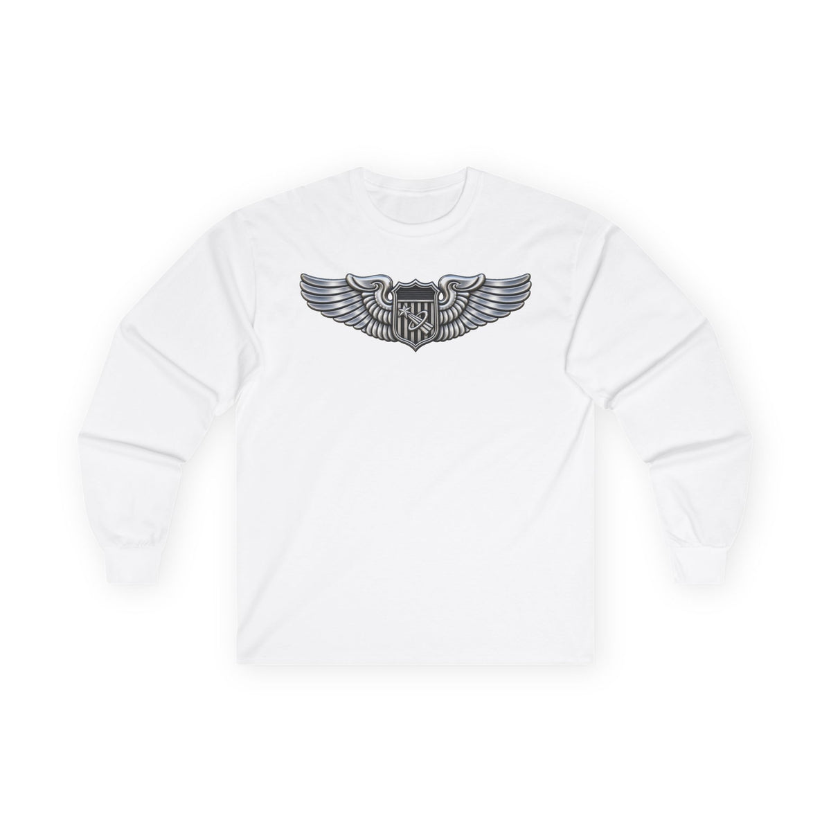 Unisex Ultra Cotton Long Sleeve Tee - USAF - Basic Astronaut Badge wo txt - 3D - Enhanced