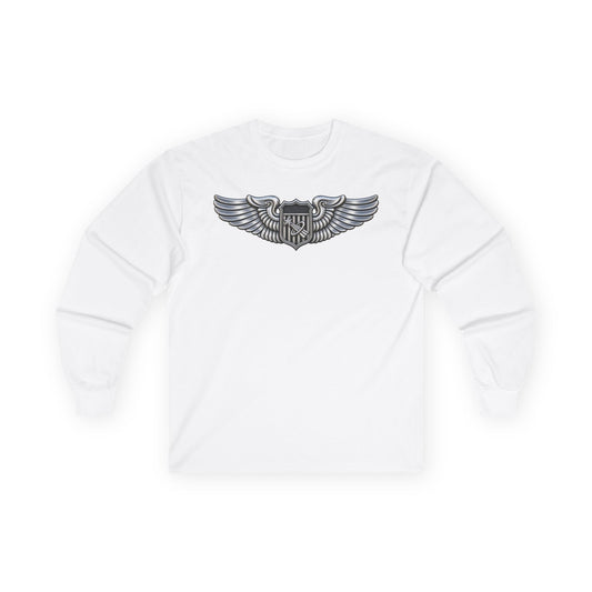 Unisex Ultra Cotton Long Sleeve Tee - USAF - Basic Astronaut Badge wo txt - 3D - Enhanced
