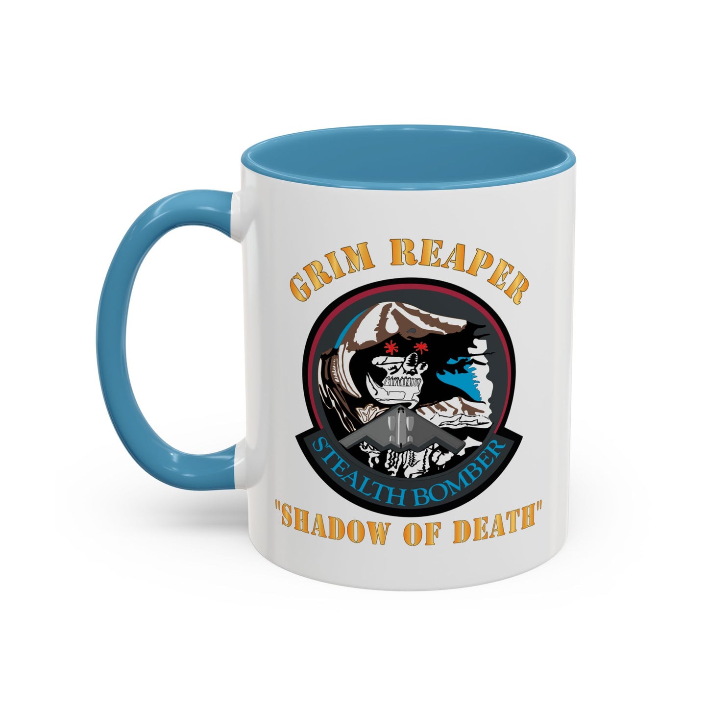 Accent Coffee Mug (11oz & 15oz) - USAF - B2 - Grim Reaper - Stealth Bomber X 300